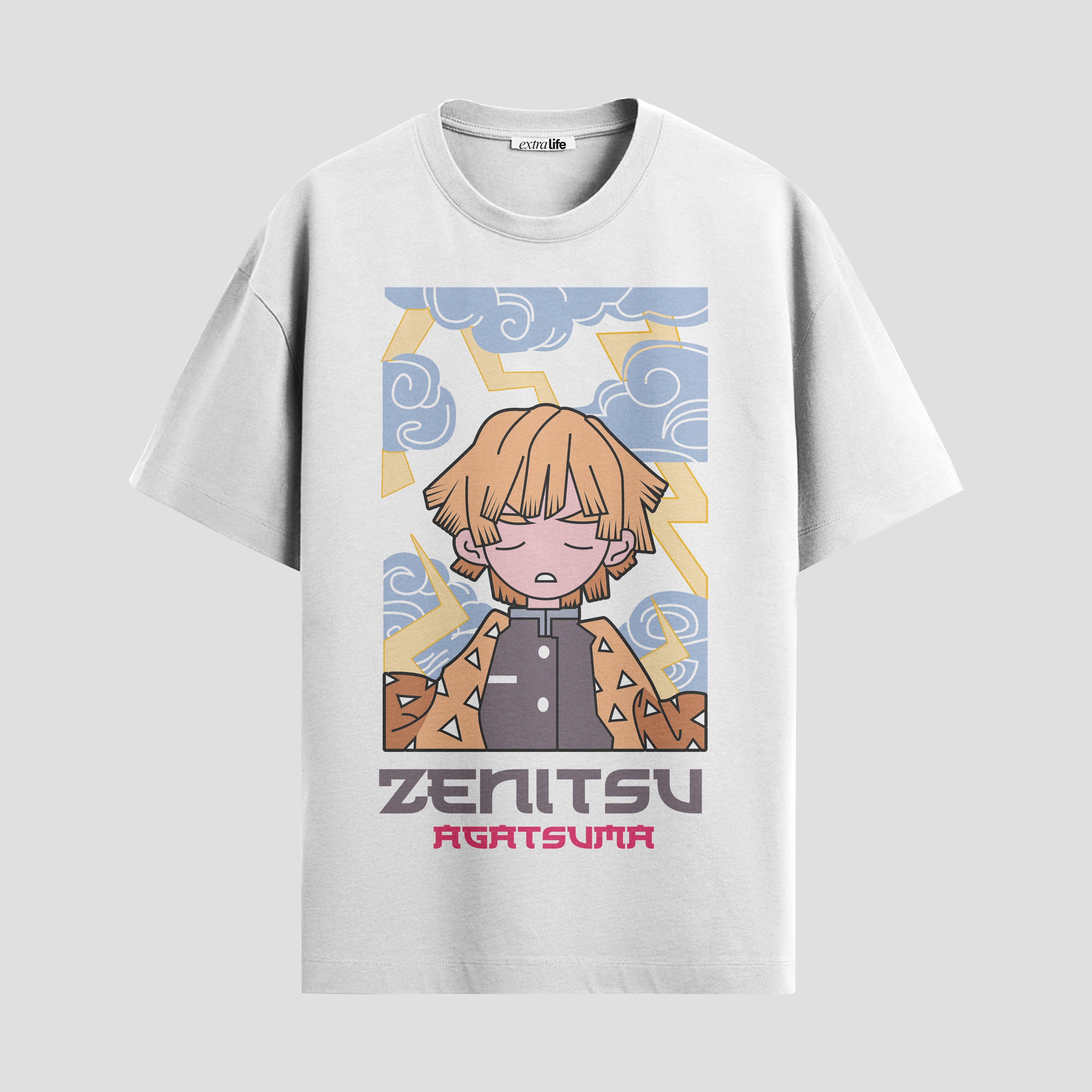 Playera urbana de anime y gaming ExtraLife MX, corte Standard Fit unisex ligero y transpirable en color Deep Black y Pure White, ropa de uso diario para gym y casual.