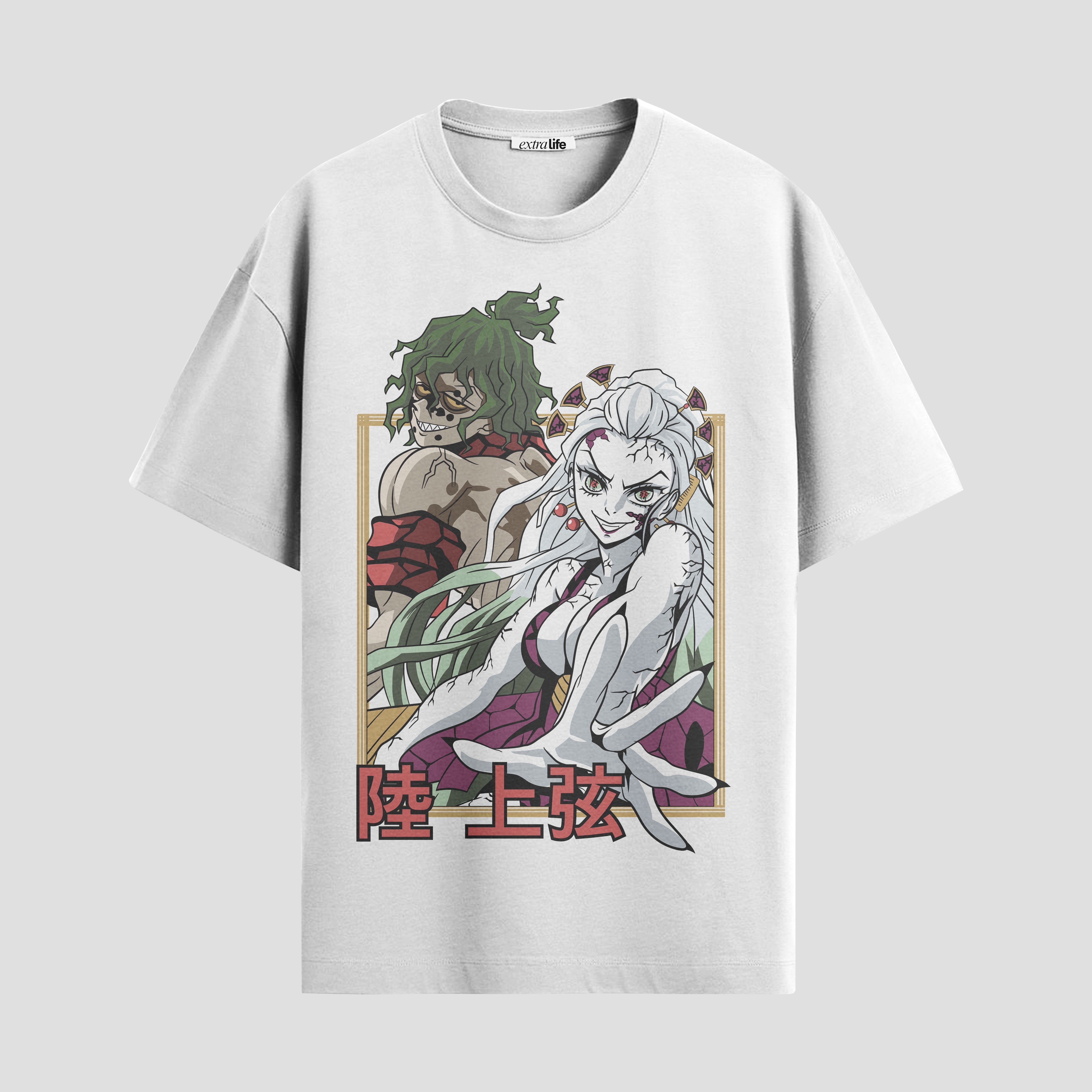 Playera urbana de anime y gaming ExtraLife MX, corte Standard Fit unisex ligero y transpirable en color Deep Black y Pure White, ropa de uso diario para gym y casual.