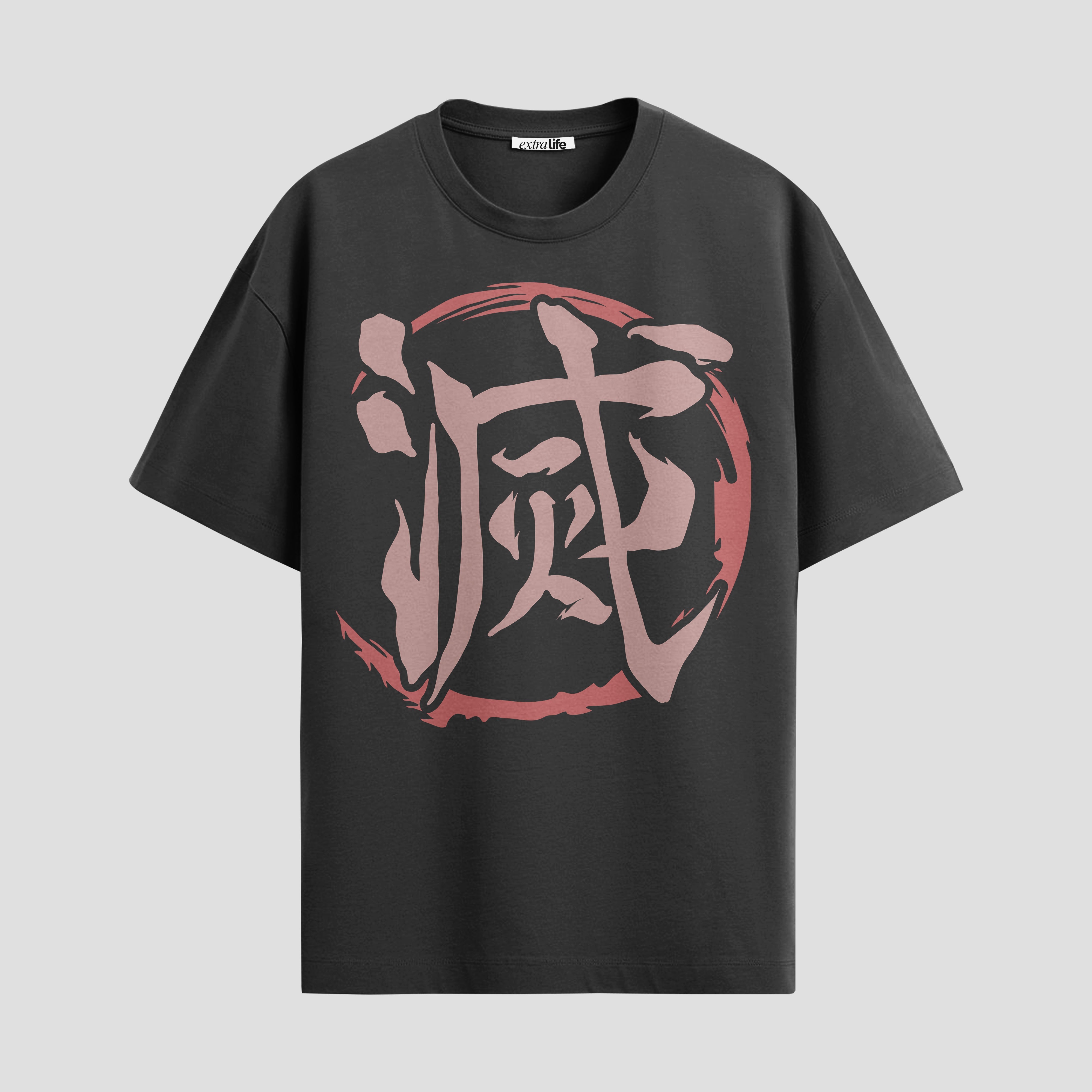 Playera urbana de anime y gaming ExtraLife MX, corte Standard Fit unisex ligero y transpirable en color Deep Black y Pure White, ropa de uso diario para gym y casual.