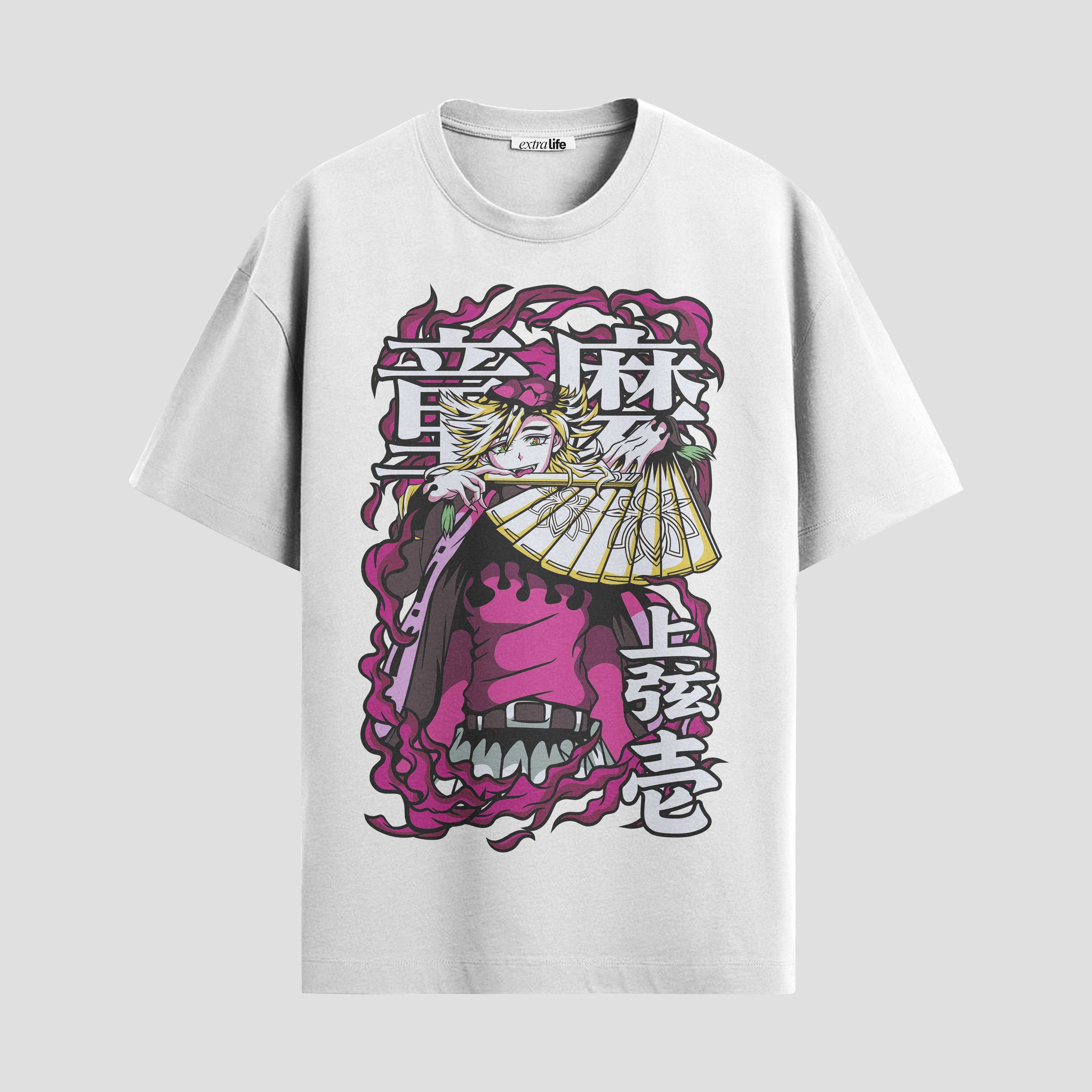 Playera urbana de anime y gaming ExtraLife MX, corte Standard Fit unisex ligero y transpirable en color Deep Black y Pure White, ropa de uso diario para gym y casual.