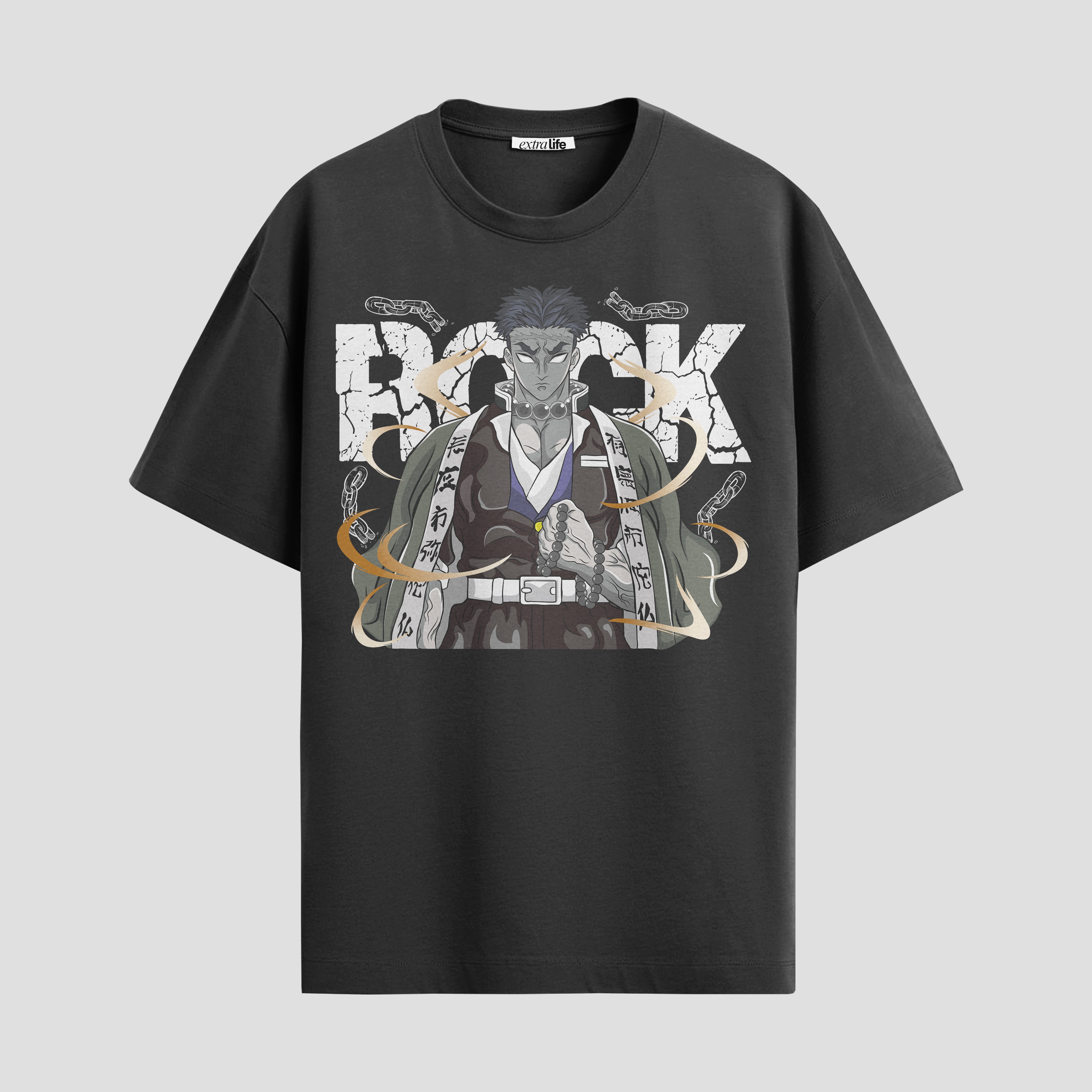 Playera urbana de anime y gaming ExtraLife MX, corte Standard Fit unisex ligero y transpirable en color Deep Black y Pure White, ropa de uso diario para gym y casual.