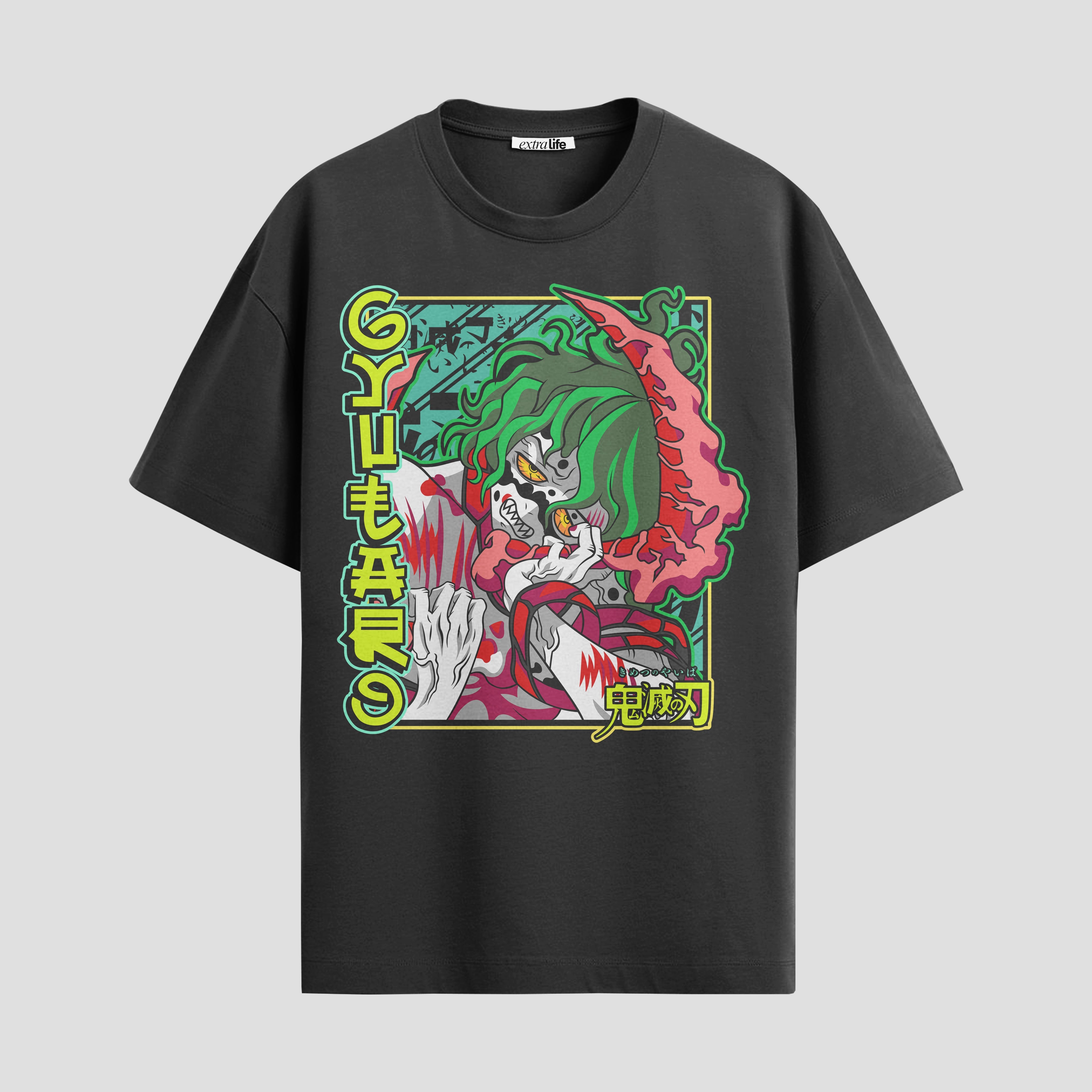 Playera urbana de anime y gaming ExtraLife MX, corte Standard Fit unisex ligero y transpirable en color Deep Black y Pure White, ropa de uso diario para gym y casual.