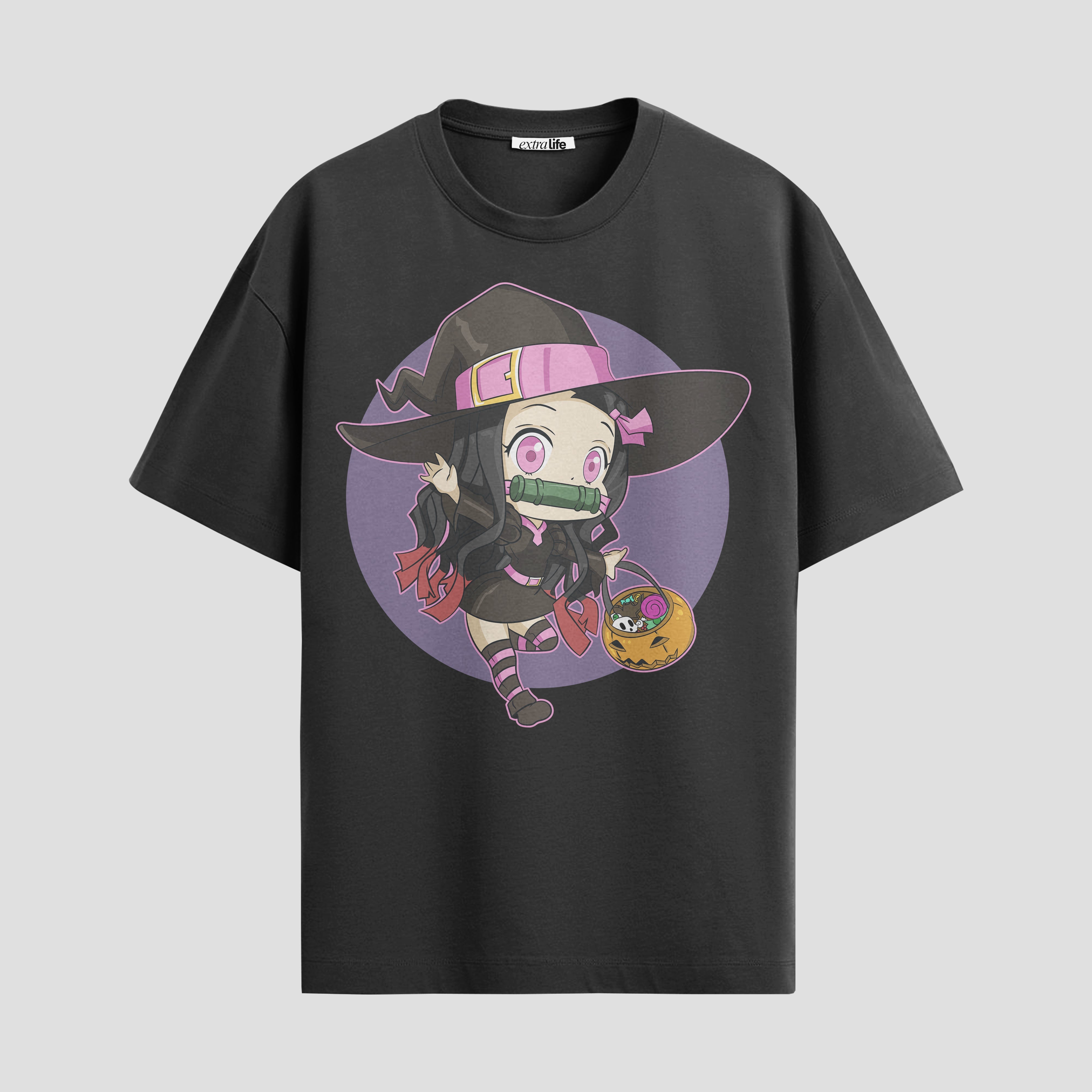 Playera urbana de anime y gaming ExtraLife MX, corte Standard Fit unisex ligero y transpirable en color Deep Black y Pure White, ropa de uso diario para gym y casual.