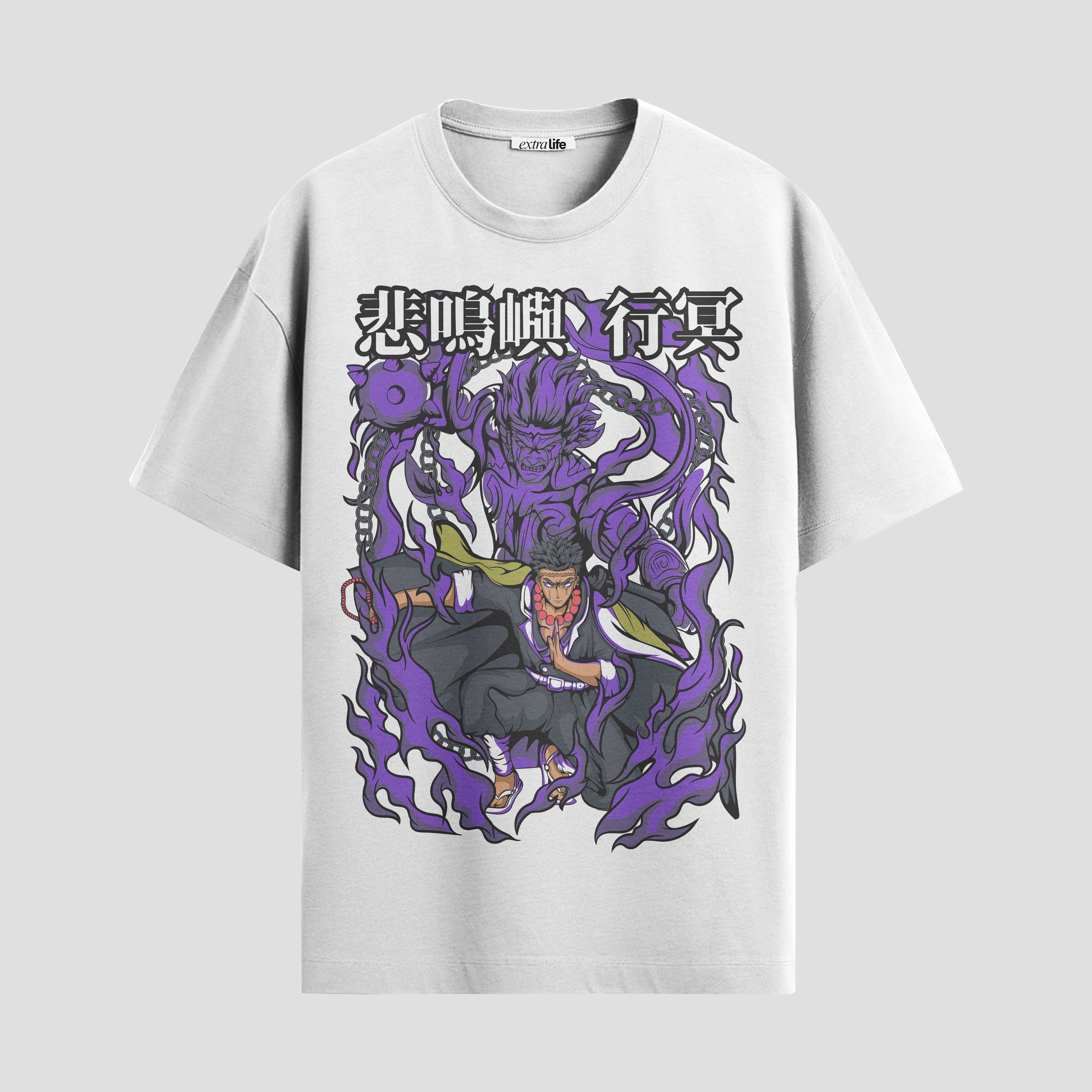 Playera urbana de anime y gaming ExtraLife MX, corte Standard Fit unisex ligero y transpirable en color Deep Black y Pure White, ropa de uso diario para gym y casual.