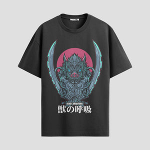 Playera urbana de anime y gaming ExtraLife MX, corte Standard Fit unisex ligero y transpirable en color Deep Black y Pure White, ropa de uso diario para gym y casual.