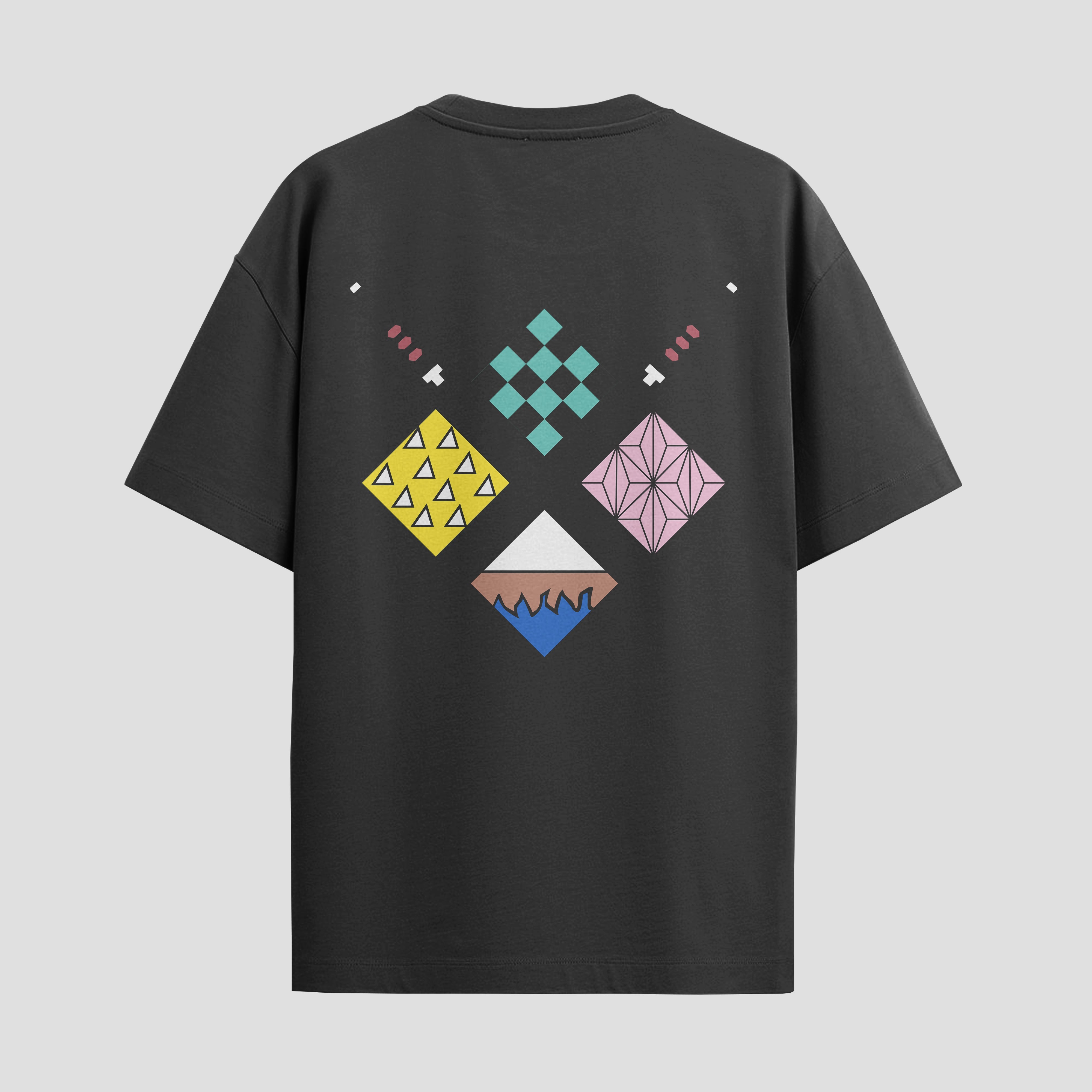 Playera urbana de anime y gaming ExtraLife MX, corte Standard Fit unisex ligero y transpirable en color Deep Black y Pure White, ropa de uso diario para gym y casual.
