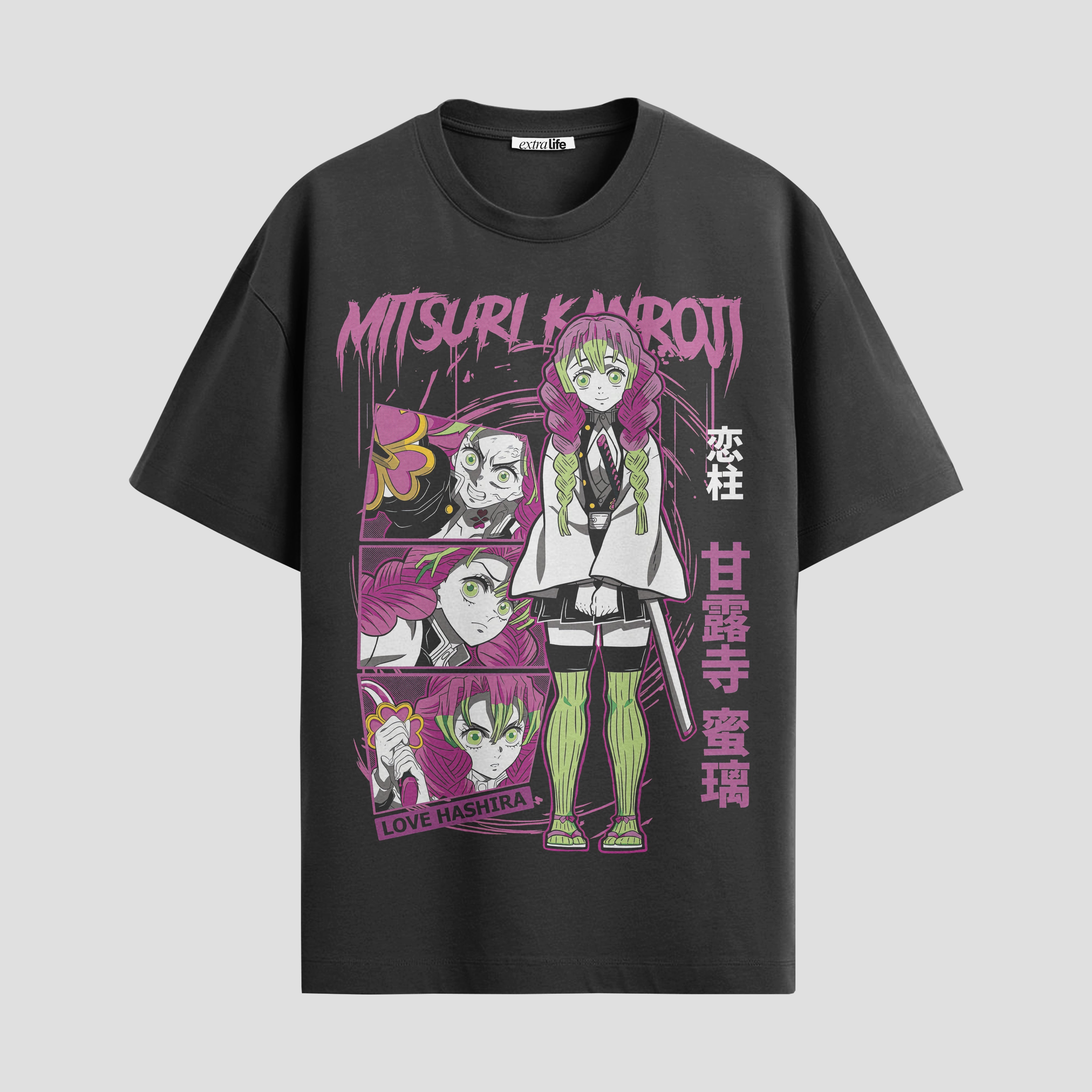 Playera urbana de anime y gaming ExtraLife MX, corte Standard Fit unisex ligero y transpirable en color Deep Black y Pure White, ropa de uso diario para gym y casual.