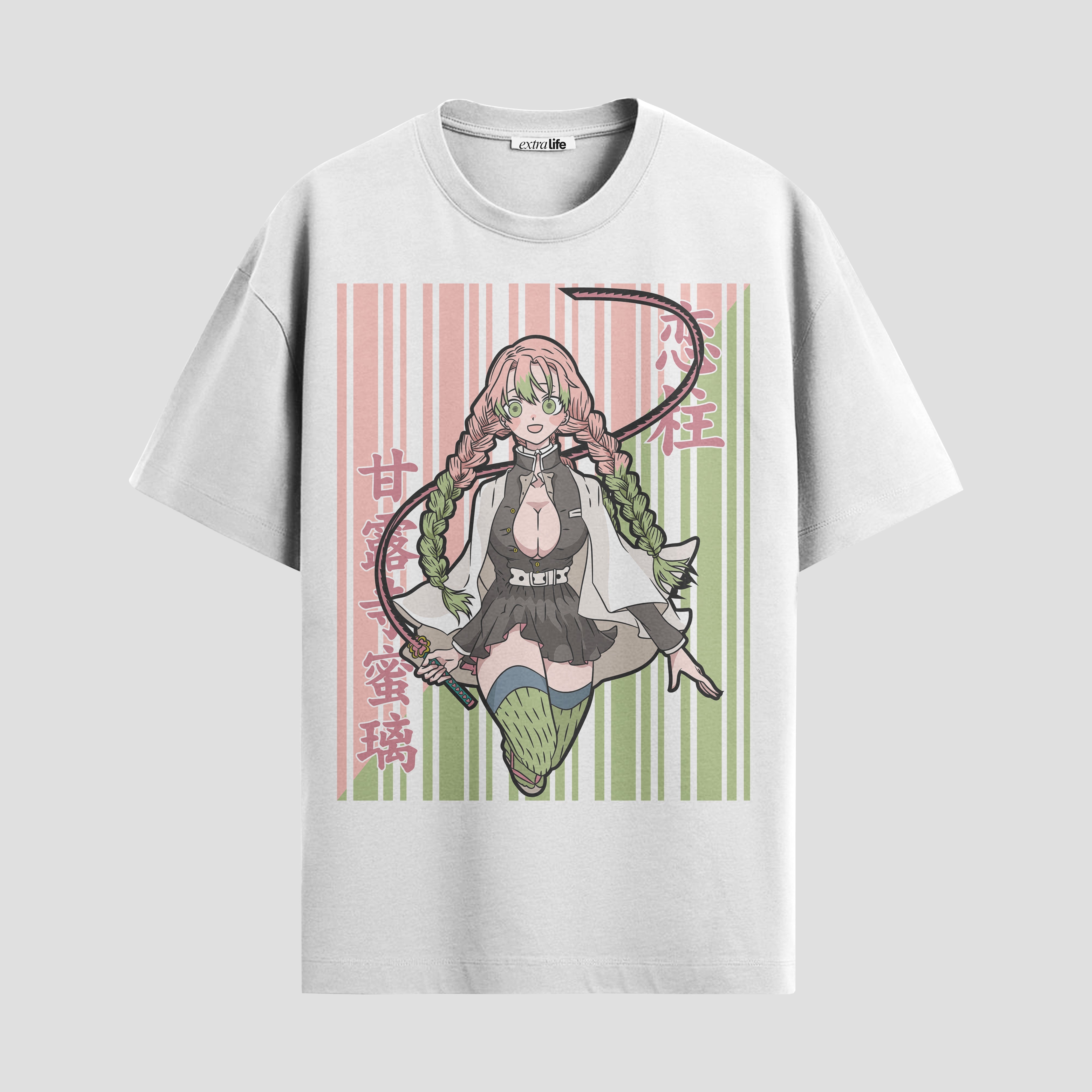 Playera urbana de anime y gaming ExtraLife MX, corte Standard Fit unisex ligero y transpirable en color Deep Black y Pure White, ropa de uso diario para gym y casual.