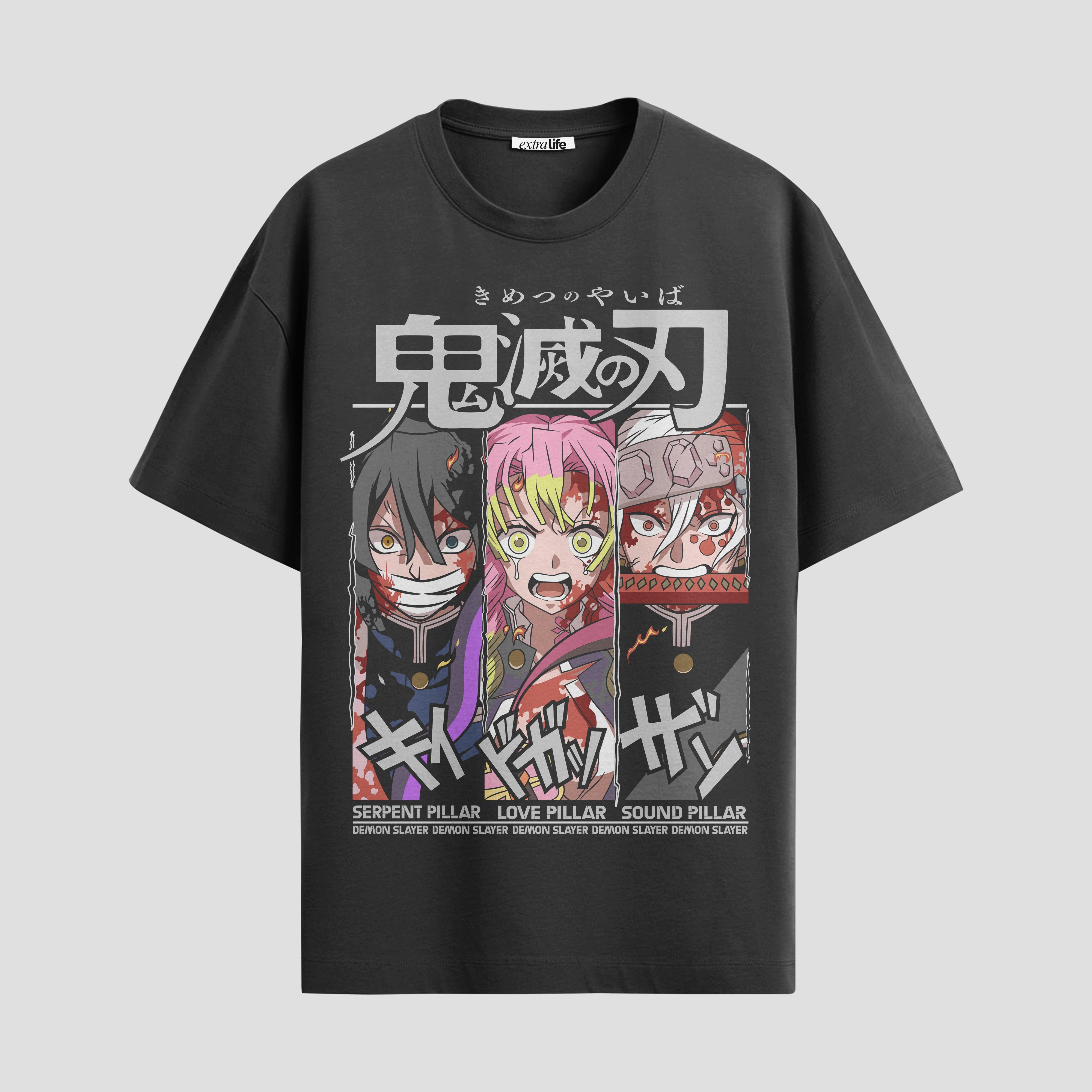 Playera urbana de anime y gaming ExtraLife MX, corte Standard Fit unisex ligero y transpirable en color Deep Black y Pure White, ropa de uso diario para gym y casual.