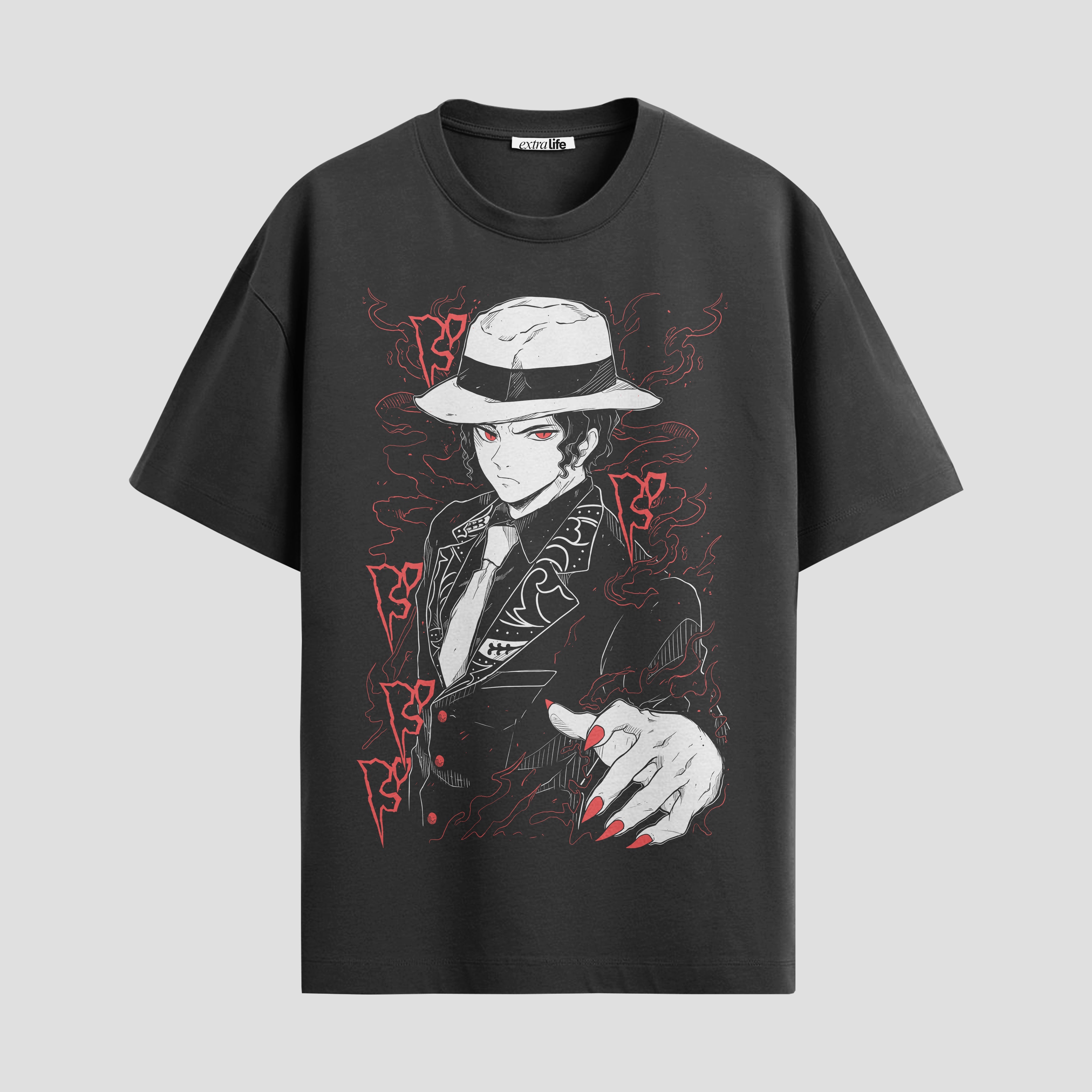 Playera urbana de anime y gaming ExtraLife MX, corte Standard Fit unisex ligero y transpirable en color Deep Black y Pure White, ropa de uso diario para gym y casual.