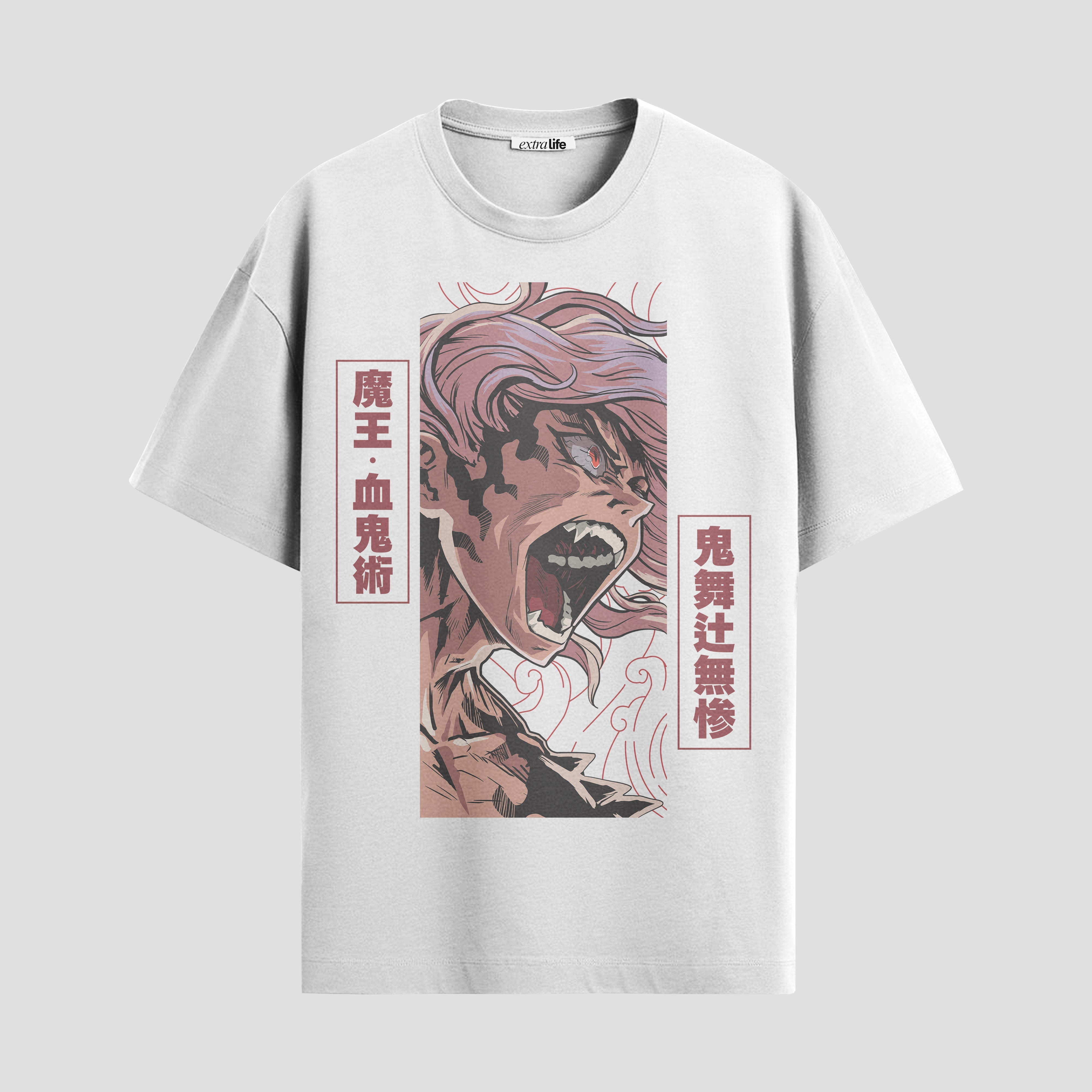 Playera urbana de anime y gaming ExtraLife MX, corte Standard Fit unisex ligero y transpirable en color Deep Black y Pure White, ropa de uso diario para gym y casual.