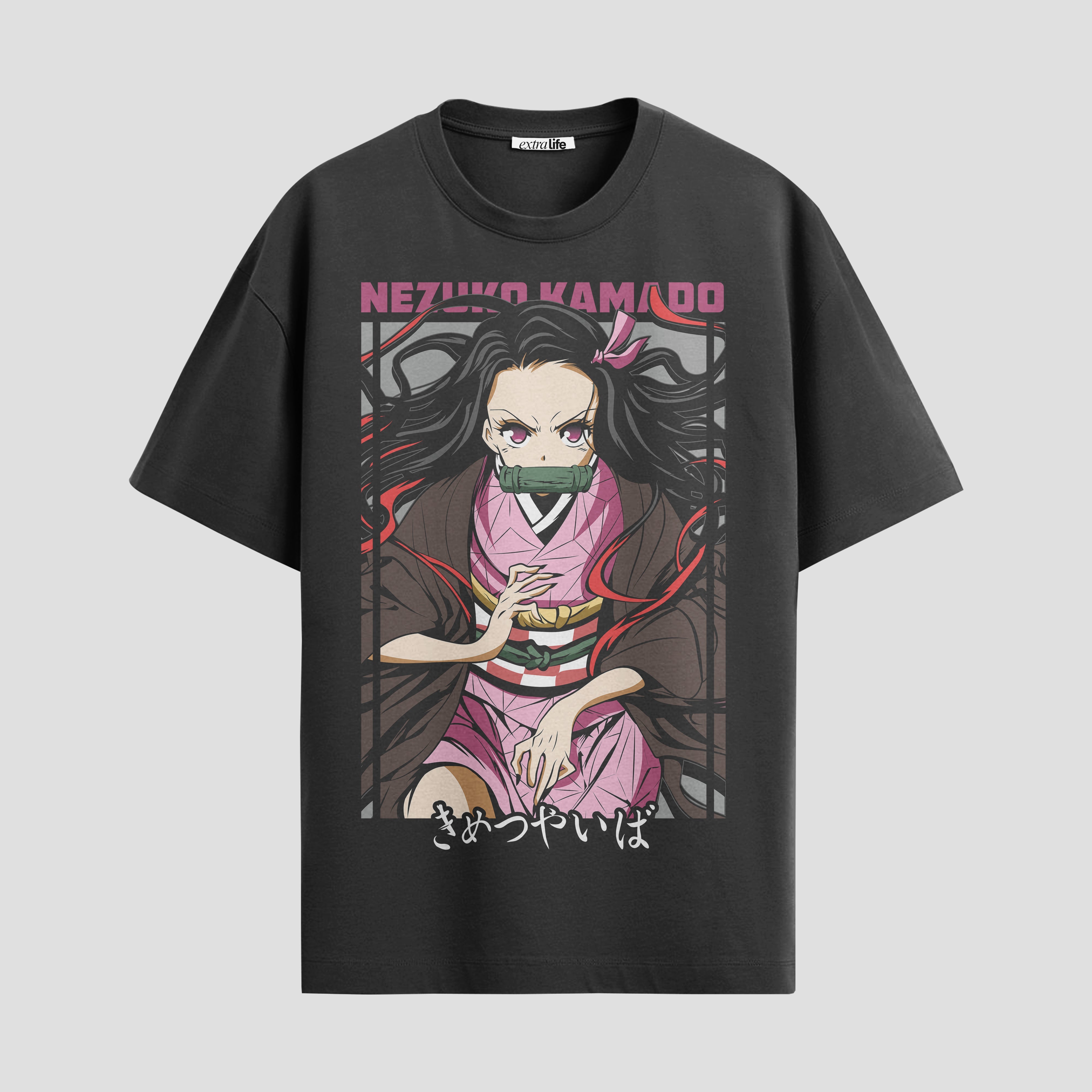 Playera urbana de anime y gaming ExtraLife MX, corte Standard Fit unisex ligero y transpirable en color Deep Black y Pure White, ropa de uso diario para gym y casual.