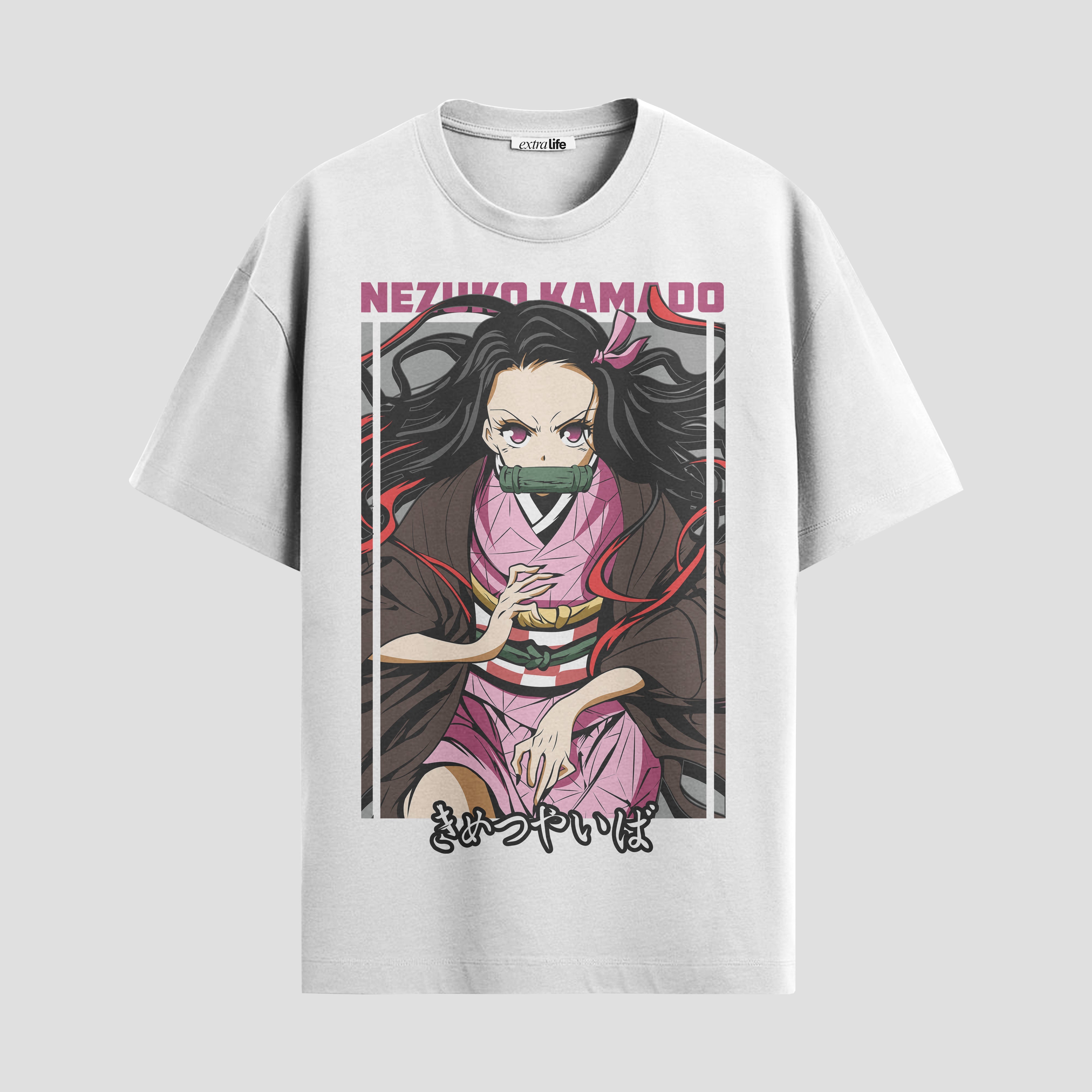 Playera urbana de anime y gaming ExtraLife MX, corte Standard Fit unisex ligero y transpirable en color Deep Black y Pure White, ropa de uso diario para gym y casual.