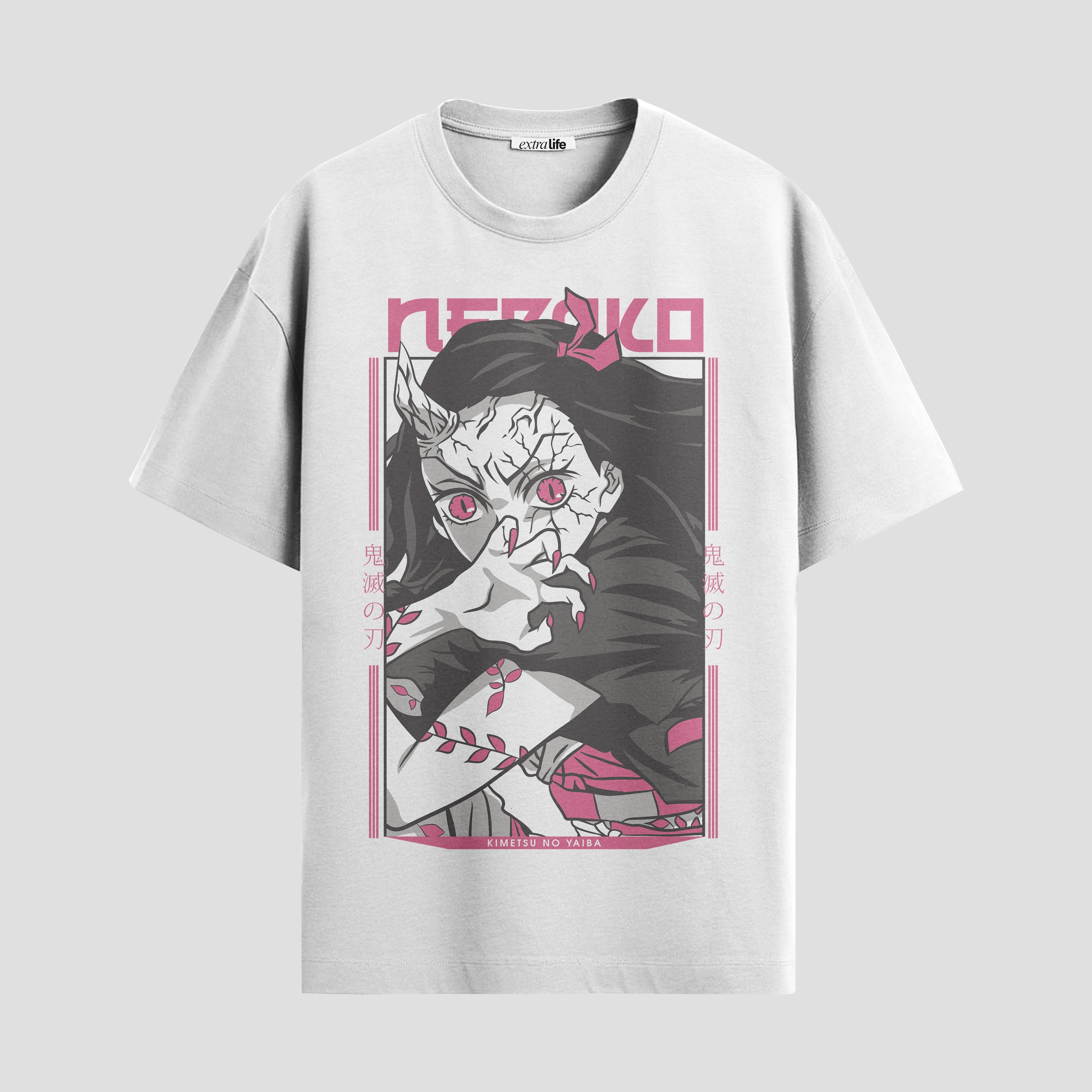 Playera urbana de anime y gaming ExtraLife MX, corte Standard Fit unisex ligero y transpirable en color Deep Black y Pure White, ropa de uso diario para gym y casual.