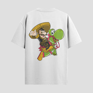 Playera urbana de anime y gaming ExtraLife MX, corte Standard Fit unisex ligero y transpirable en color Deep Black y Pure White, ropa de uso diario para gym y casual.