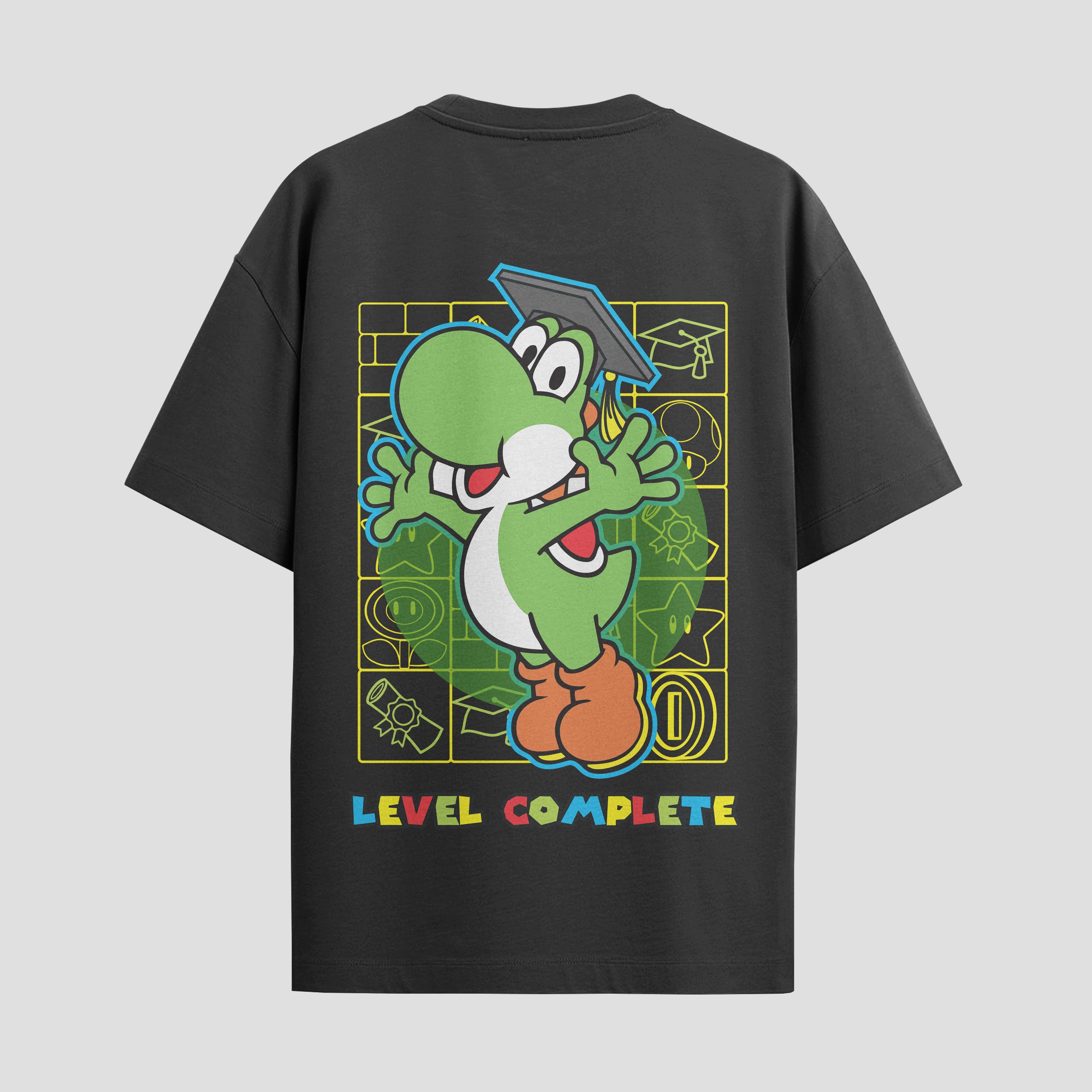 Playera urbana de anime y gaming ExtraLife MX, corte Standard Fit unisex ligero y transpirable en color Deep Black y Pure White, ropa de uso diario para gym y casual.
