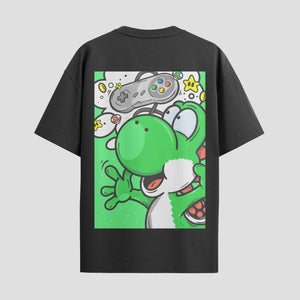 Playera urbana de anime y gaming ExtraLife MX, corte Standard Fit unisex ligero y transpirable en color Deep Black y Pure White, ropa de uso diario para gym y casual.