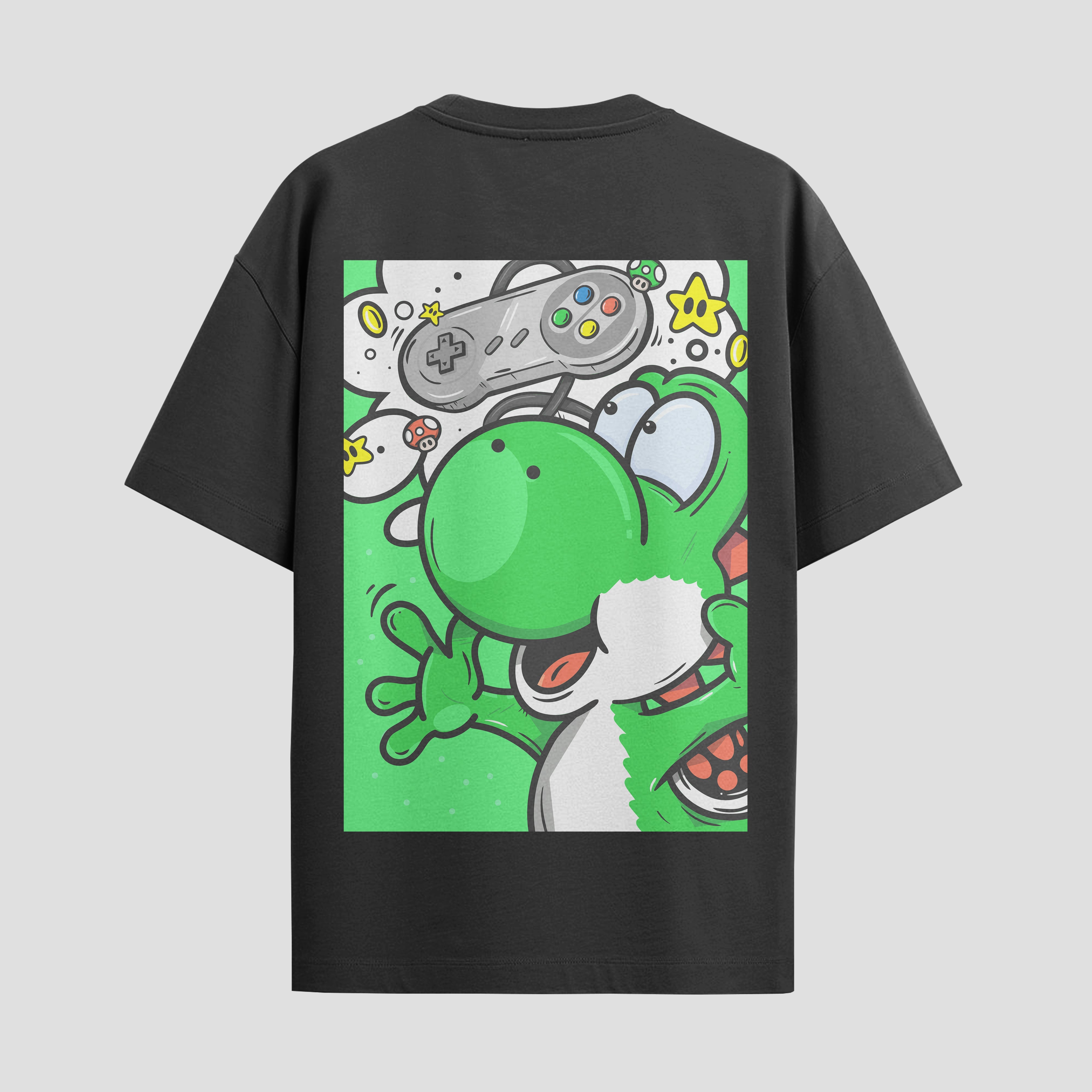 Playera urbana de anime y gaming ExtraLife MX, corte Standard Fit unisex ligero y transpirable en color Deep Black y Pure White, ropa de uso diario para gym y casual.