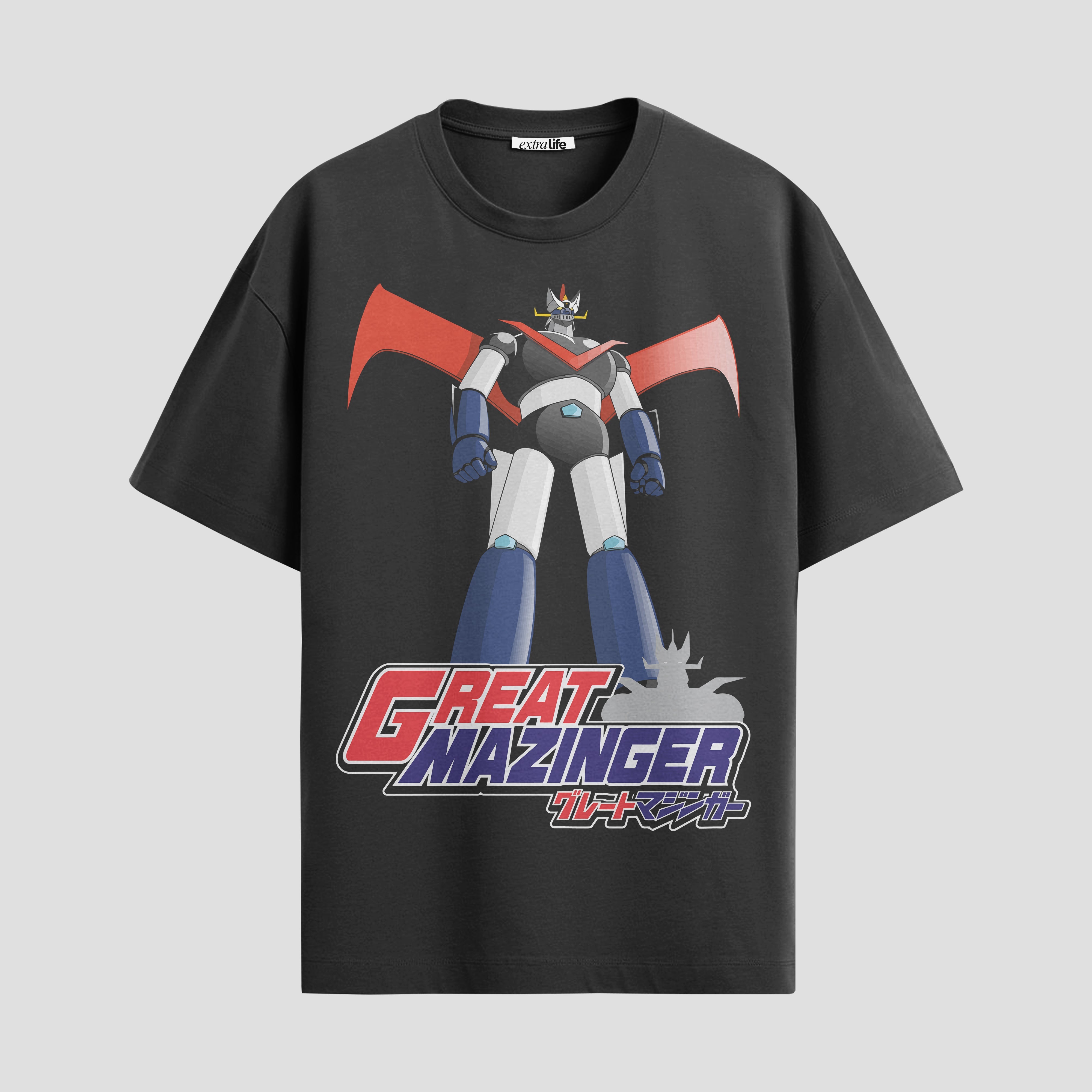 Playera urbana de anime y gaming ExtraLife MX, corte Standard Fit unisex ligero y transpirable en color Deep Black y Pure White, ropa de uso diario para gym y casual.