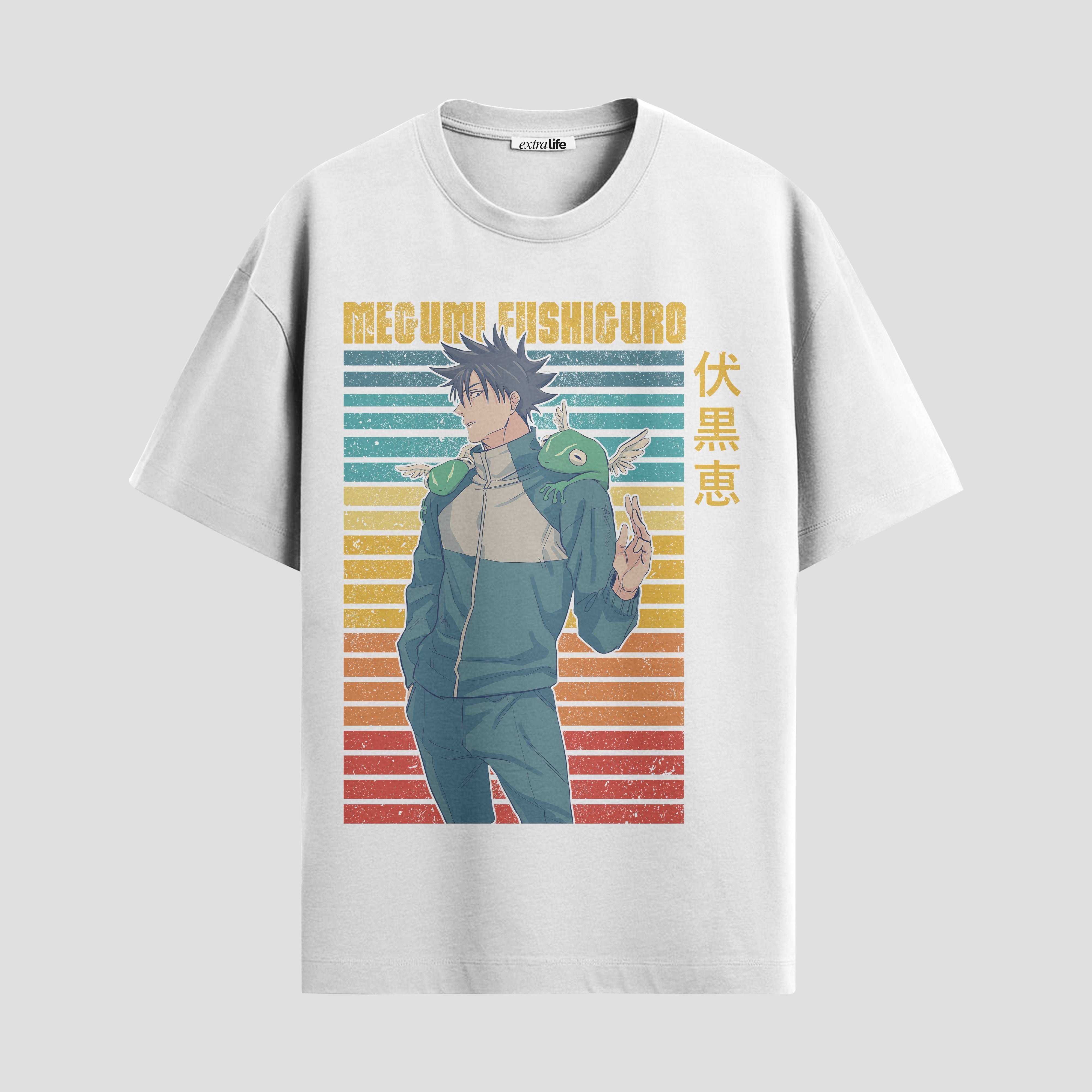 Playera urbana de anime y gaming ExtraLife MX, corte Standard Fit unisex ligero y transpirable en color Deep Black y Pure White, ropa de uso diario para gym y casual.