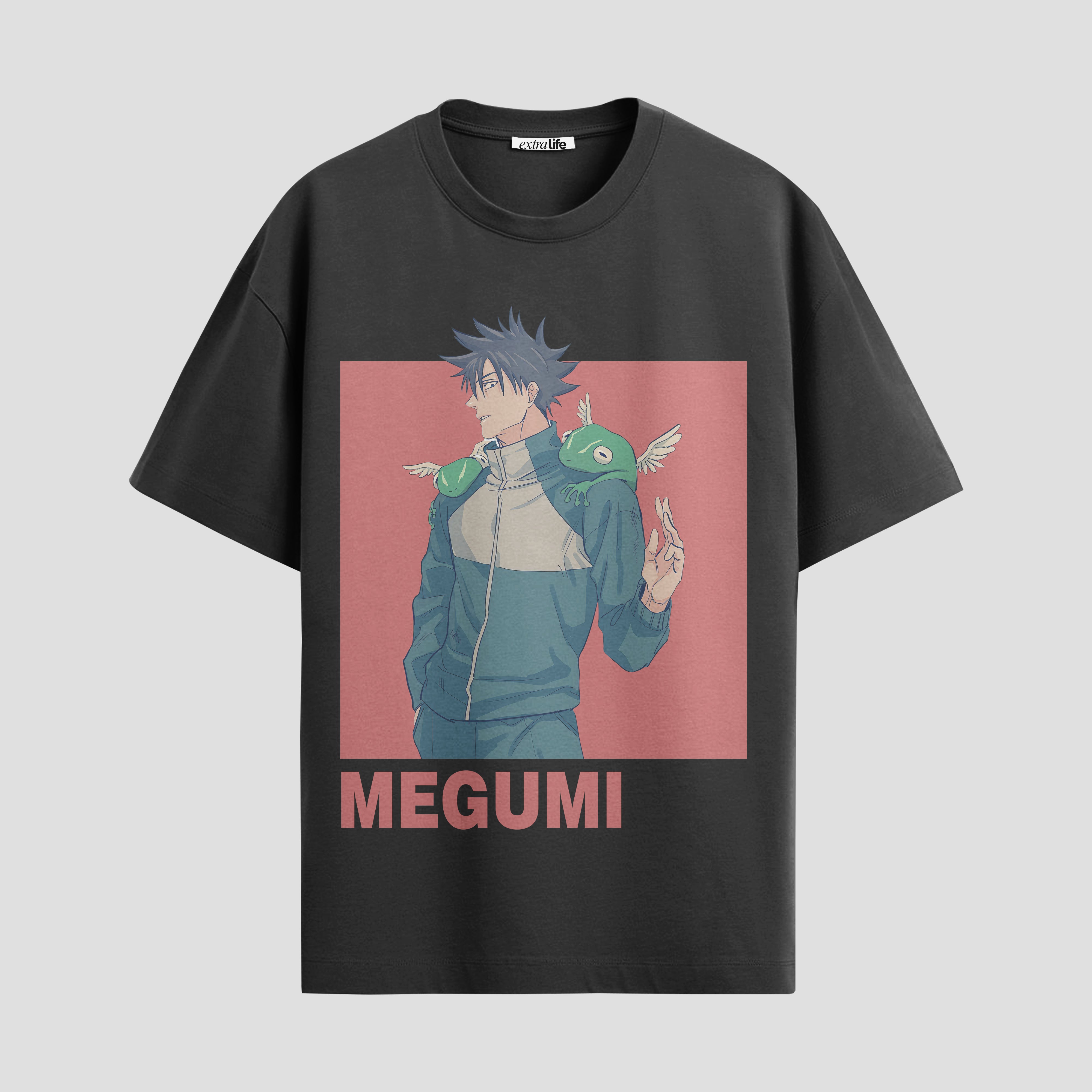 Playera urbana de anime y gaming ExtraLife MX, corte Standard Fit unisex ligero y transpirable en color Deep Black y Pure White, ropa de uso diario para gym y casual.