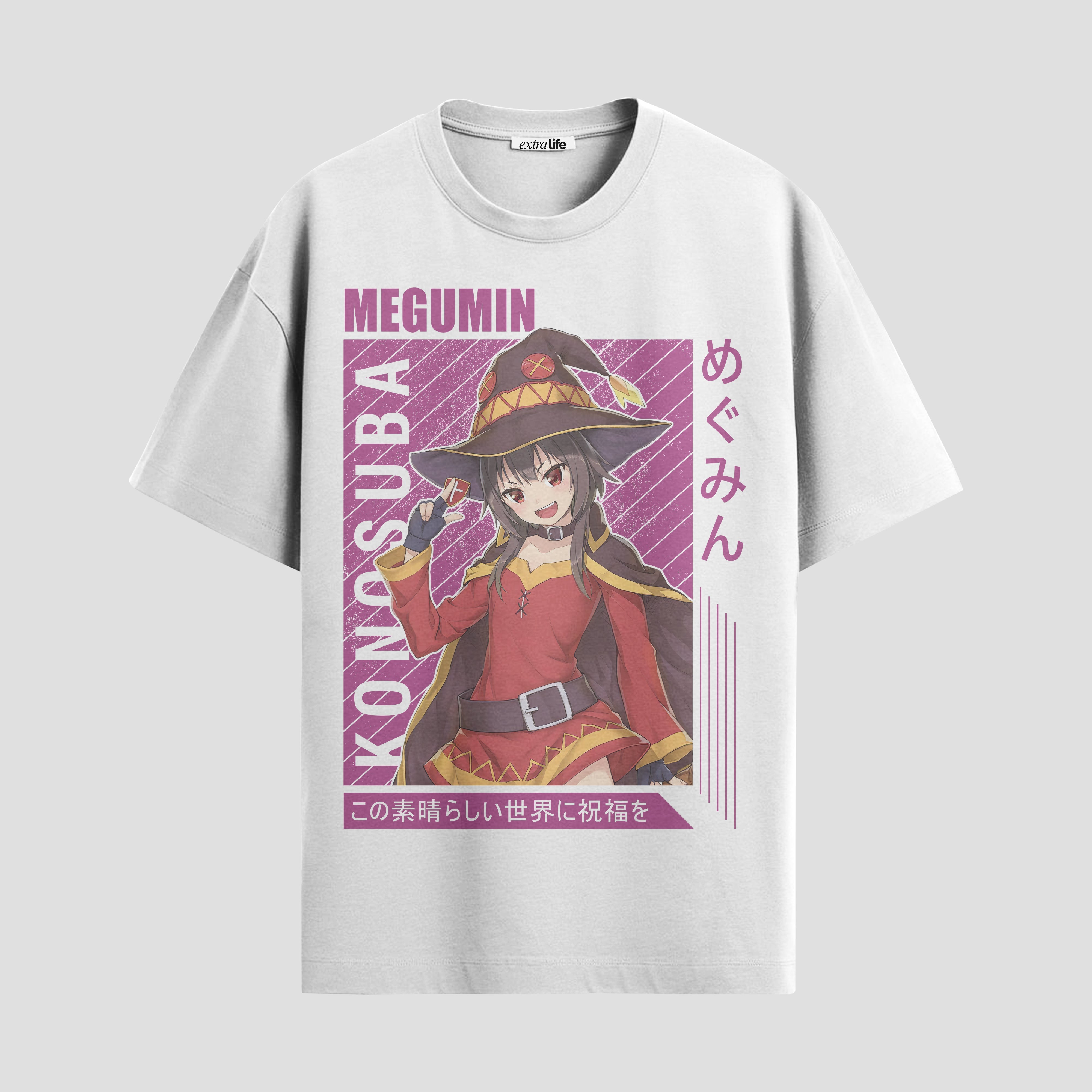 Playera urbana de anime y gaming ExtraLife MX, corte Standard Fit unisex ligero y transpirable en color Deep Black y Pure White, ropa de uso diario para gym y casual.