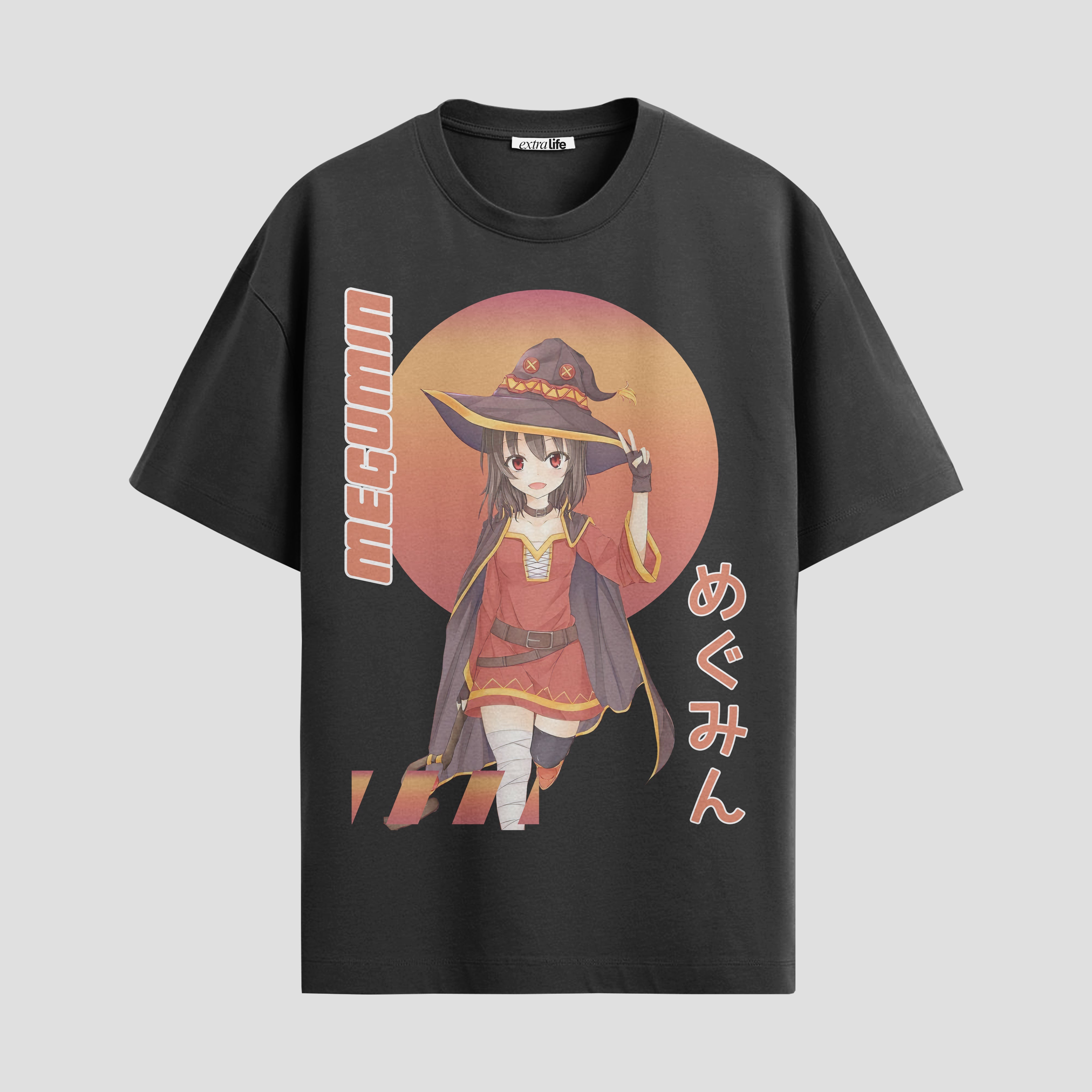 Playera urbana de anime y gaming ExtraLife MX, corte Standard Fit unisex ligero y transpirable en color Deep Black y Pure White, ropa de uso diario para gym y casual.