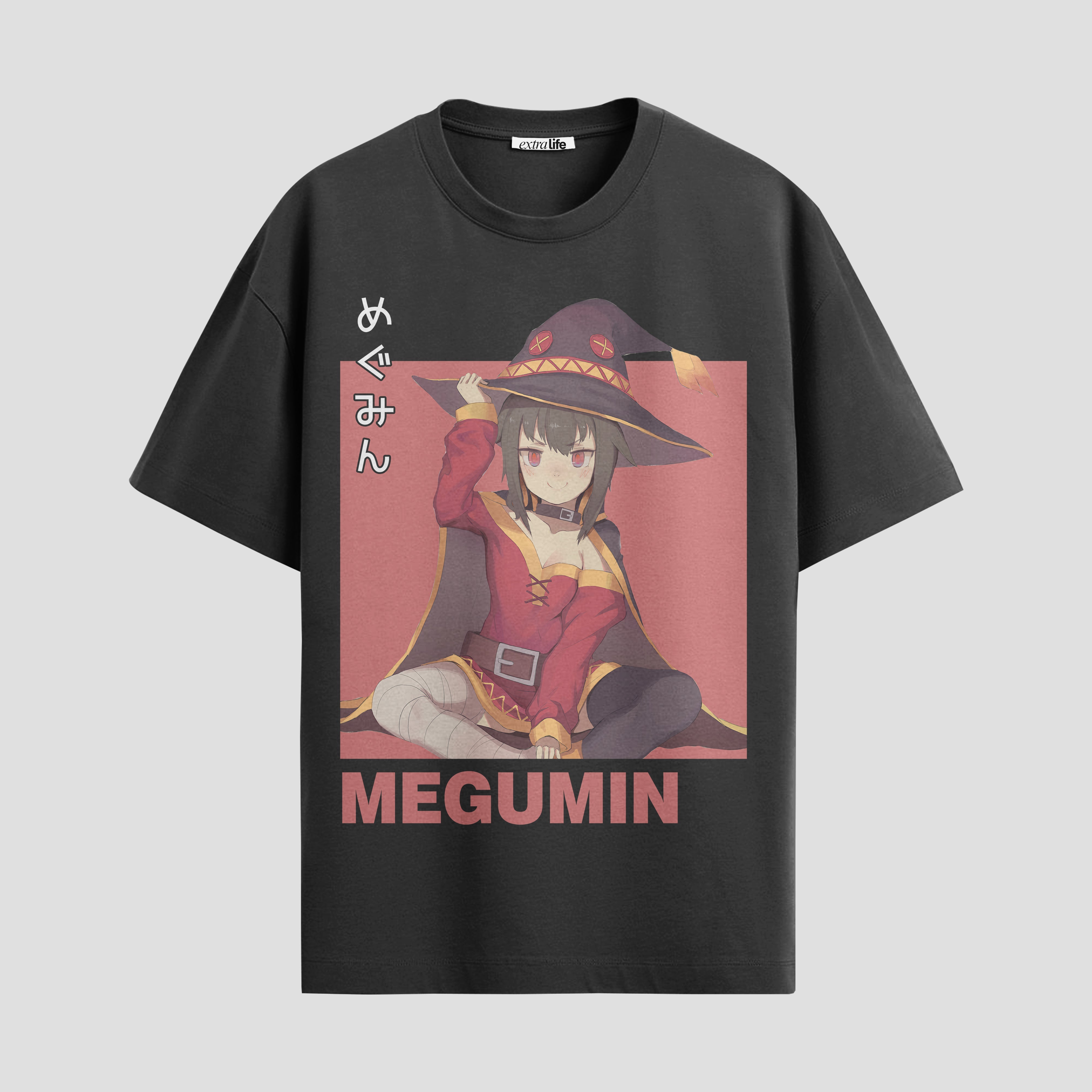 Playera urbana de anime y gaming ExtraLife MX, corte Standard Fit unisex ligero y transpirable en color Deep Black y Pure White, ropa de uso diario para gym y casual.