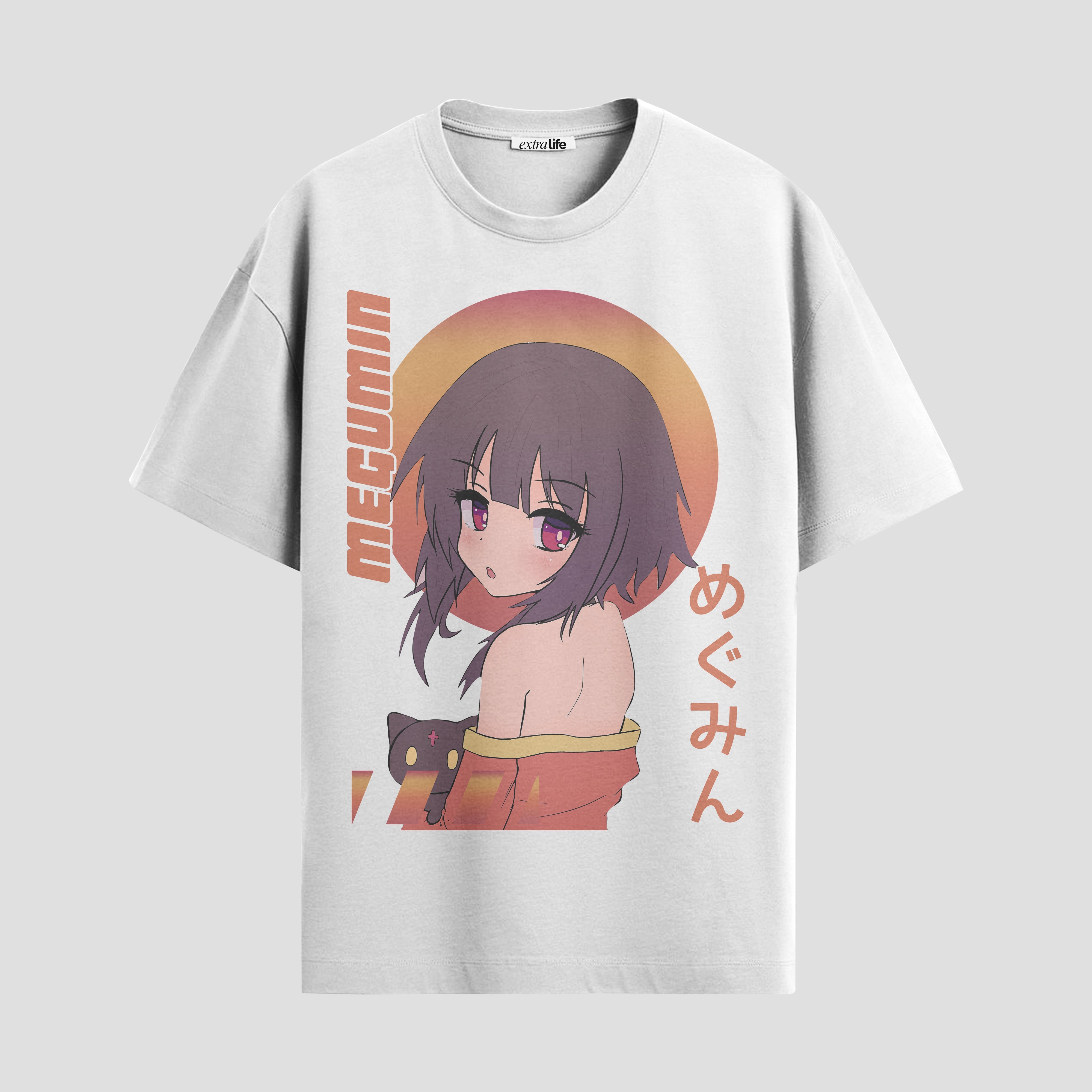 Playera urbana de anime y gaming ExtraLife MX, corte Standard Fit unisex ligero y transpirable en color Deep Black y Pure White, ropa de uso diario para gym y casual.