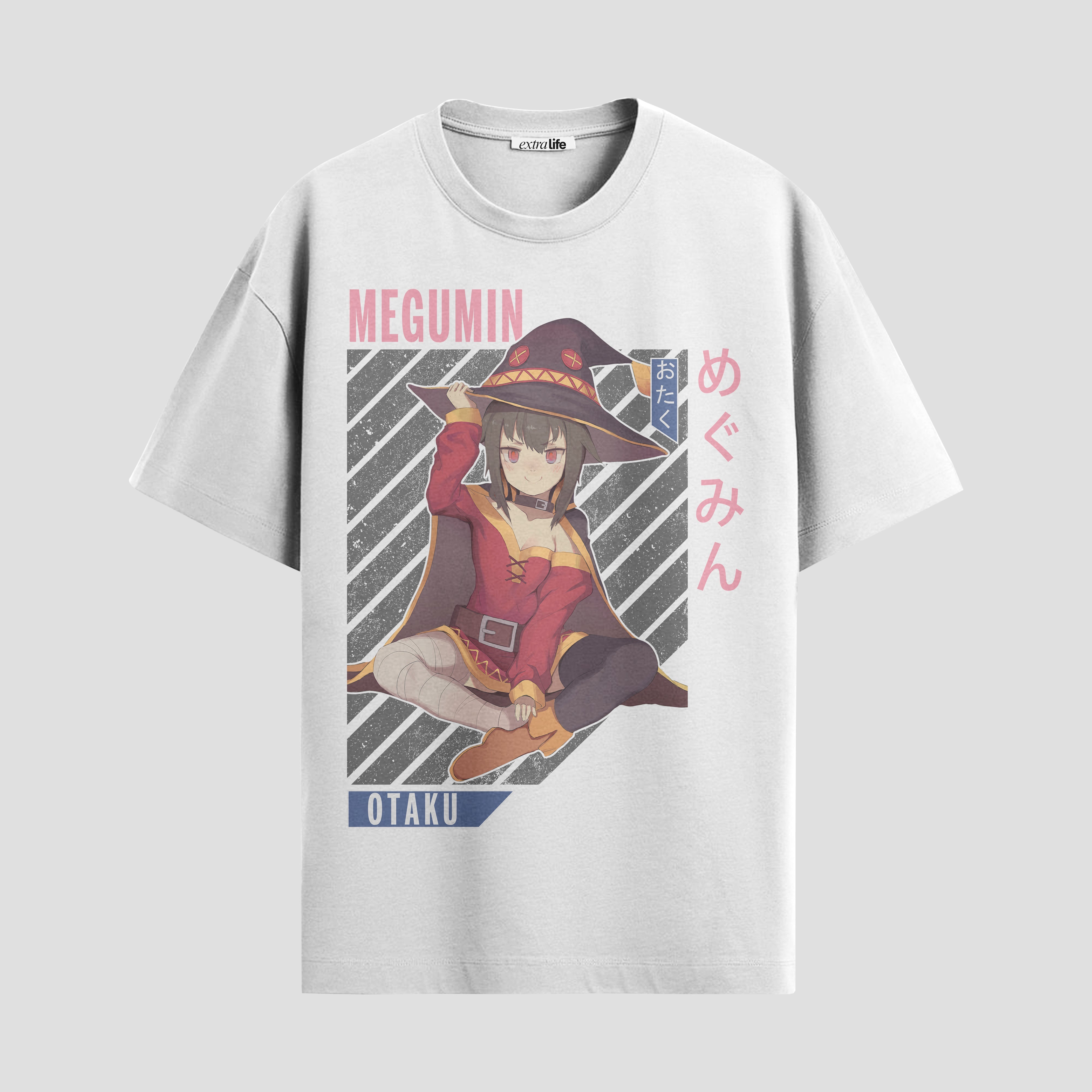 Playera urbana de anime y gaming ExtraLife MX, corte Standard Fit unisex ligero y transpirable en color Deep Black y Pure White, ropa de uso diario para gym y casual.