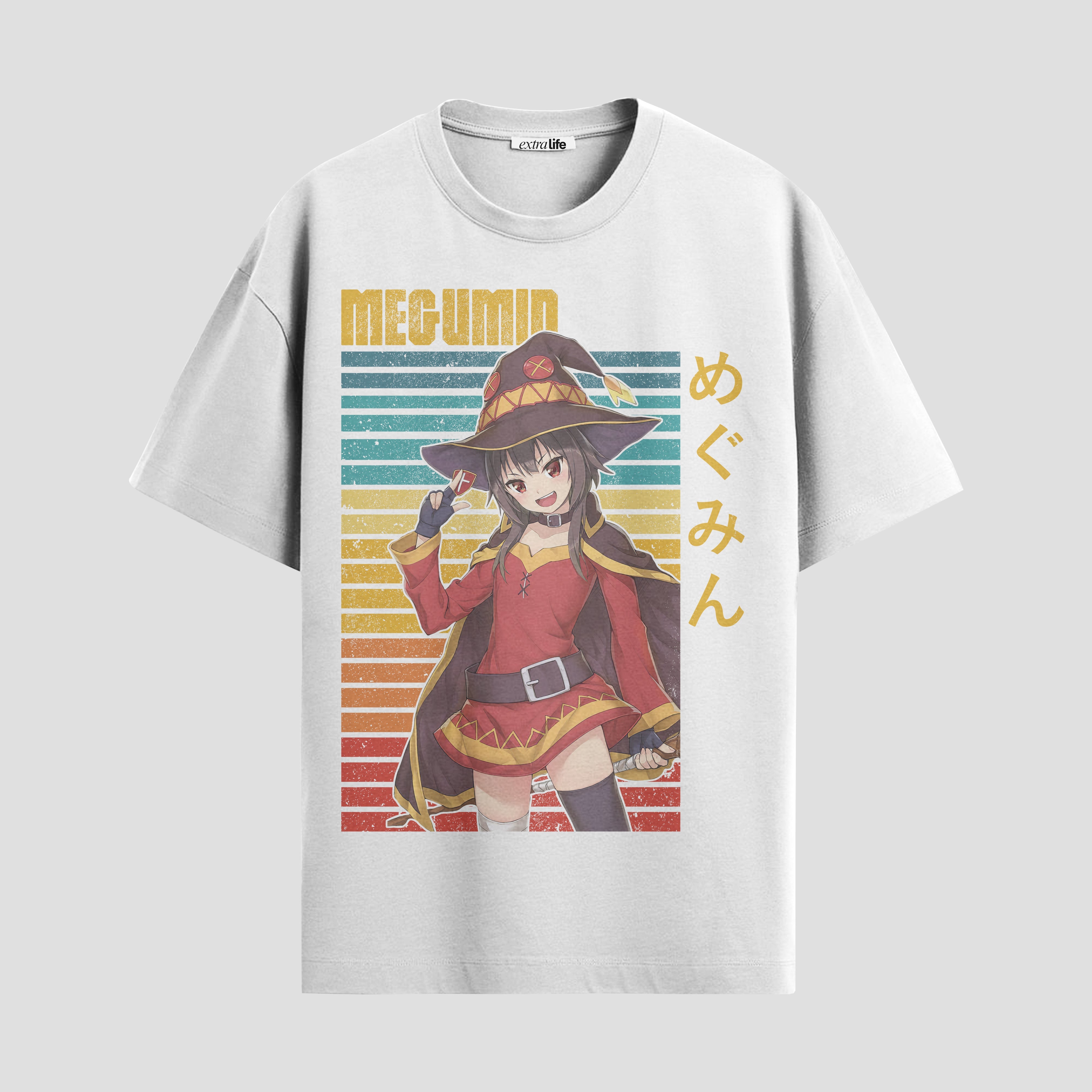 Playera urbana de anime y gaming ExtraLife MX, corte Standard Fit unisex ligero y transpirable en color Deep Black y Pure White, ropa de uso diario para gym y casual.
