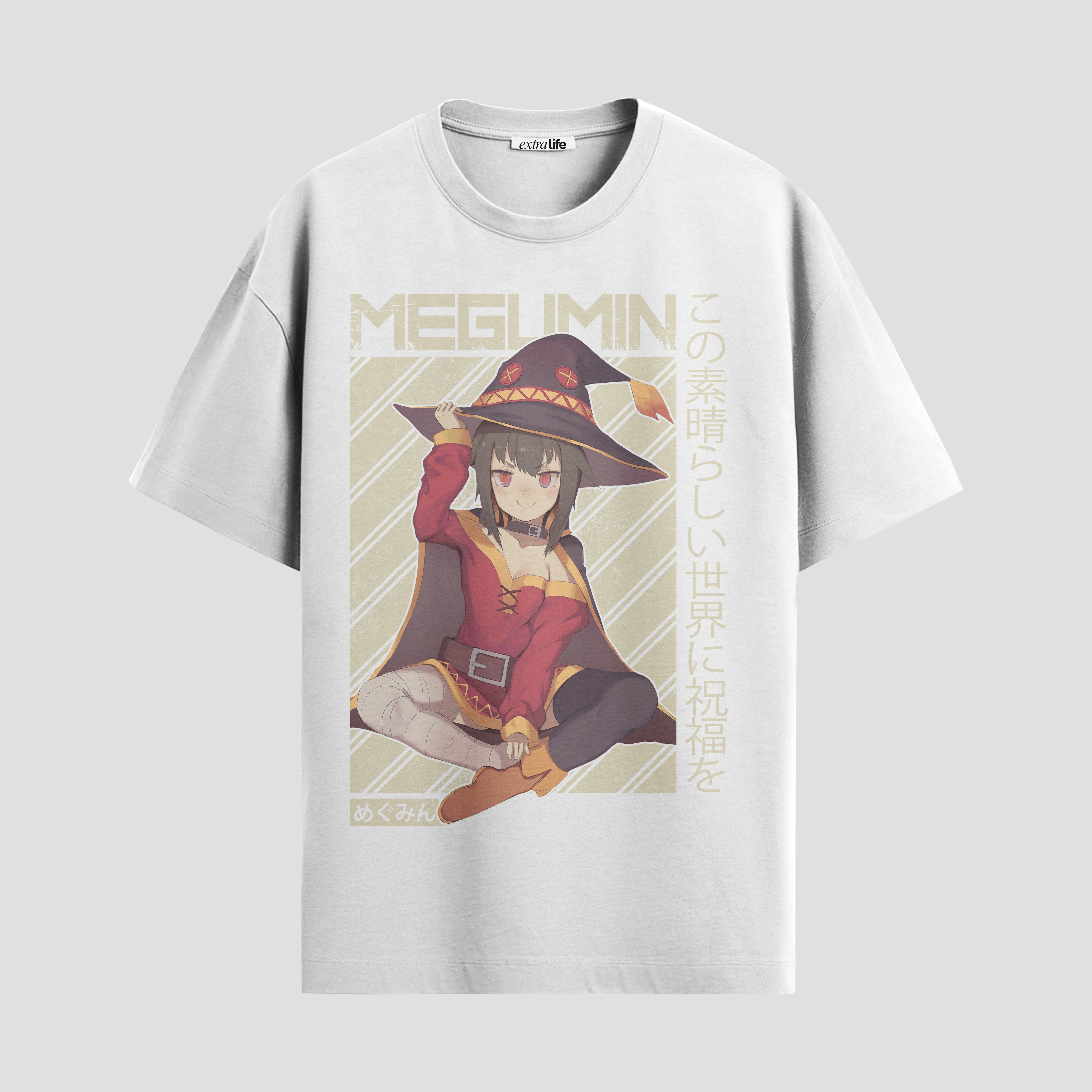 Playera urbana de anime y gaming ExtraLife MX, corte Standard Fit unisex ligero y transpirable en color Deep Black y Pure White, ropa de uso diario para gym y casual.