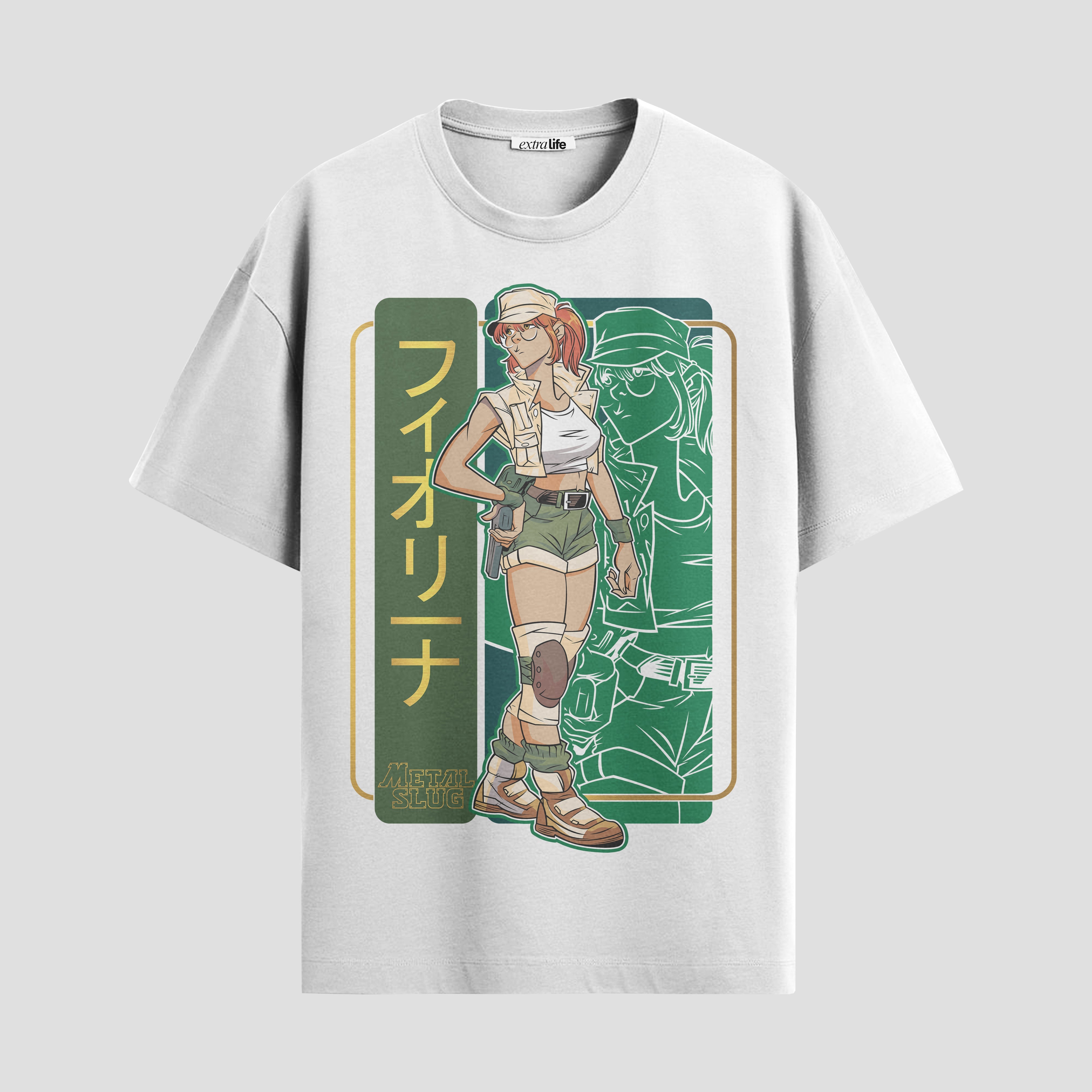 Playera urbana de anime y gaming ExtraLife MX, corte Standard Fit unisex ligero y transpirable en color Deep Black y Pure White, ropa de uso diario para gym y casual.