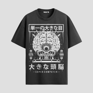 Playera urbana de anime y gaming ExtraLife MX, corte Standard Fit unisex ligero y transpirable en color Deep Black y Pure White, ropa de uso diario para gym y casual.