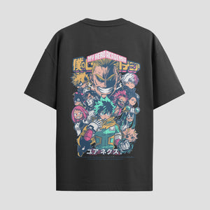 Playera urbana de anime y gaming ExtraLife MX, corte Standard Fit unisex ligero y transpirable en color Deep Black y Pure White, ropa de uso diario para gym y casual.