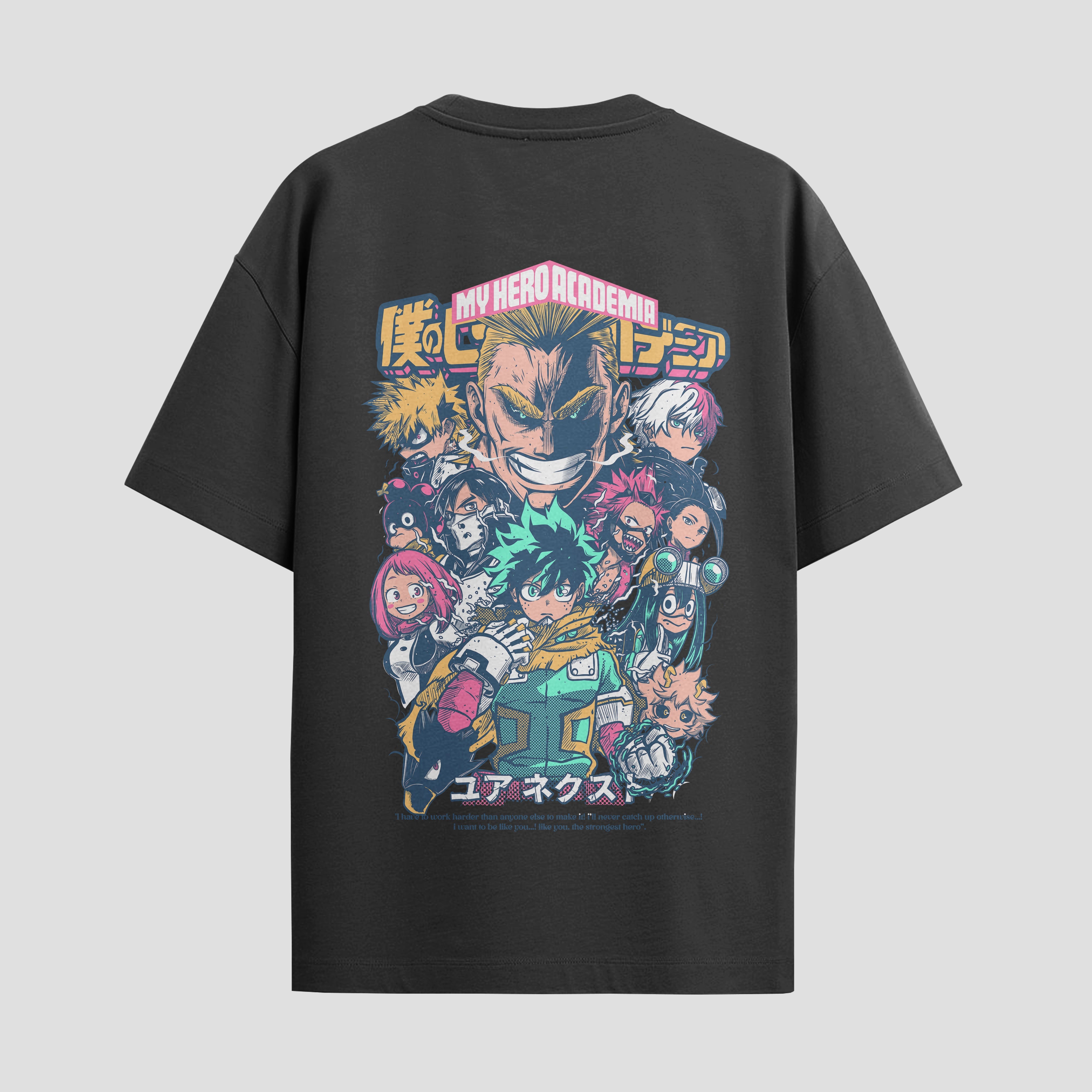 Playera urbana de anime y gaming ExtraLife MX, corte Standard Fit unisex ligero y transpirable en color Deep Black y Pure White, ropa de uso diario para gym y casual.
