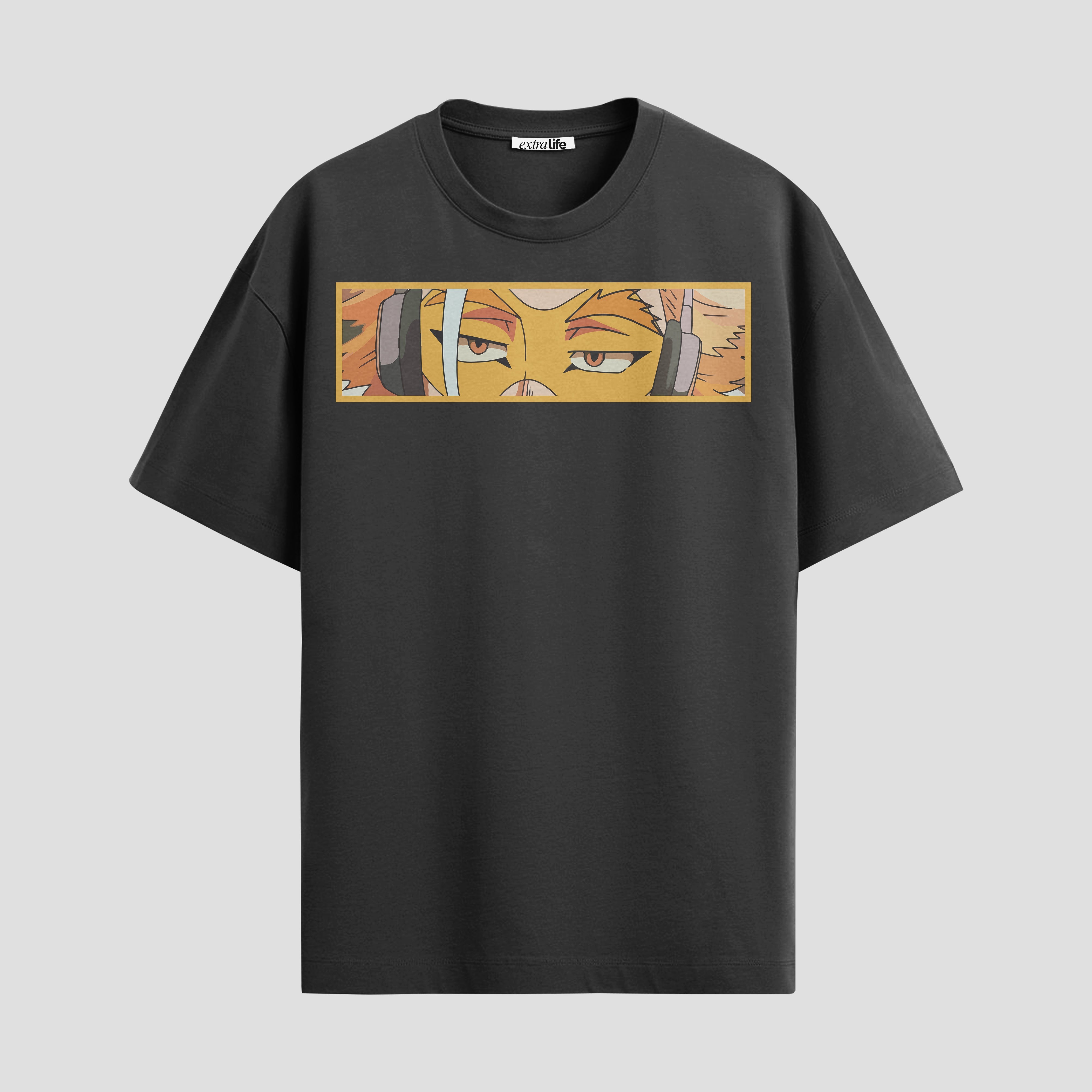 Playera urbana de anime y gaming ExtraLife MX, corte Standard Fit unisex ligero y transpirable en color Deep Black y Pure White, ropa de uso diario para gym y casual.