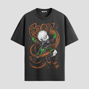 Playera urbana de anime y gaming ExtraLife MX, corte Standard Fit unisex ligero y transpirable en color Deep Black y Pure White, ropa de uso diario para gym y casual.