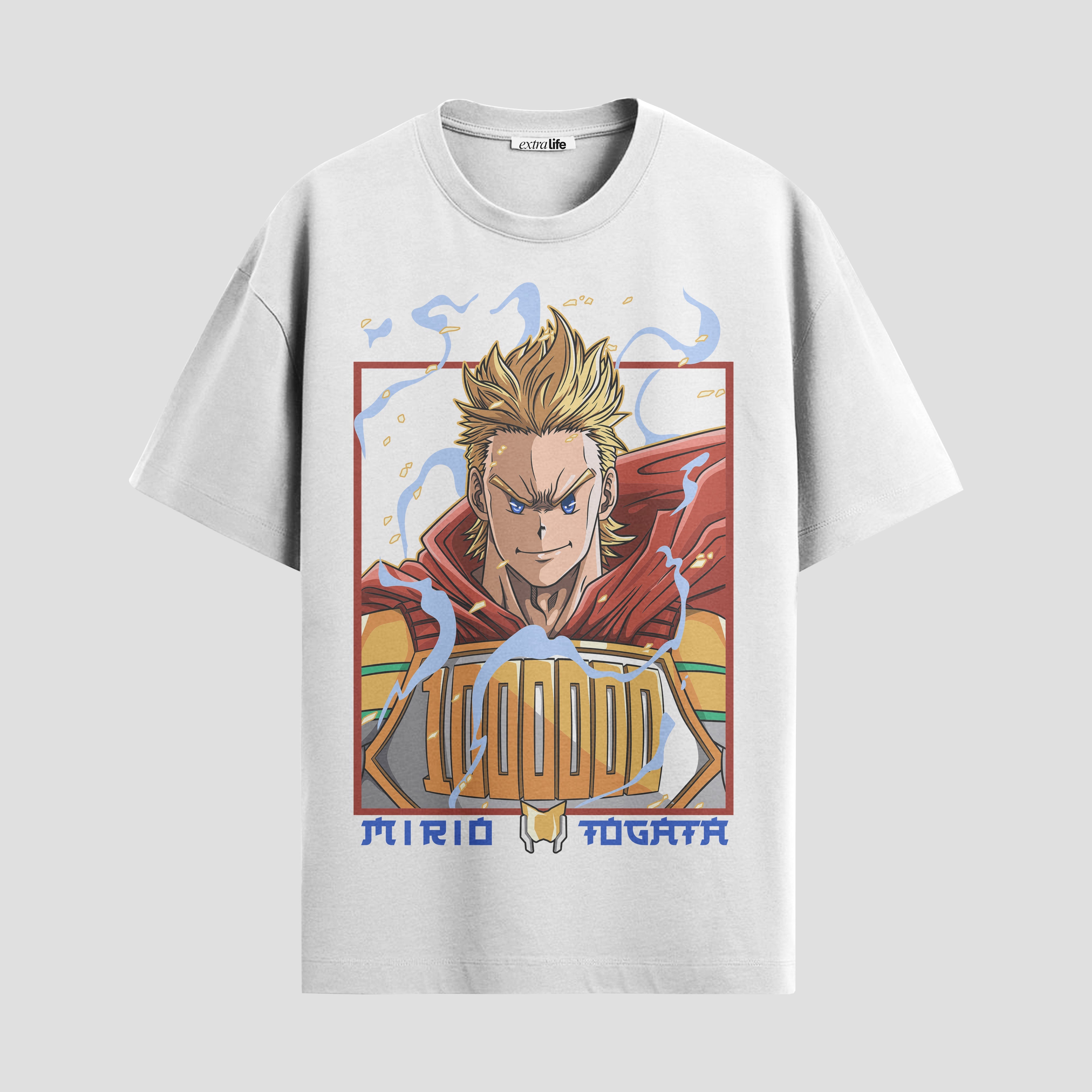 Playera urbana de anime y gaming ExtraLife MX, corte Standard Fit unisex ligero y transpirable en color Deep Black y Pure White, ropa de uso diario para gym y casual.