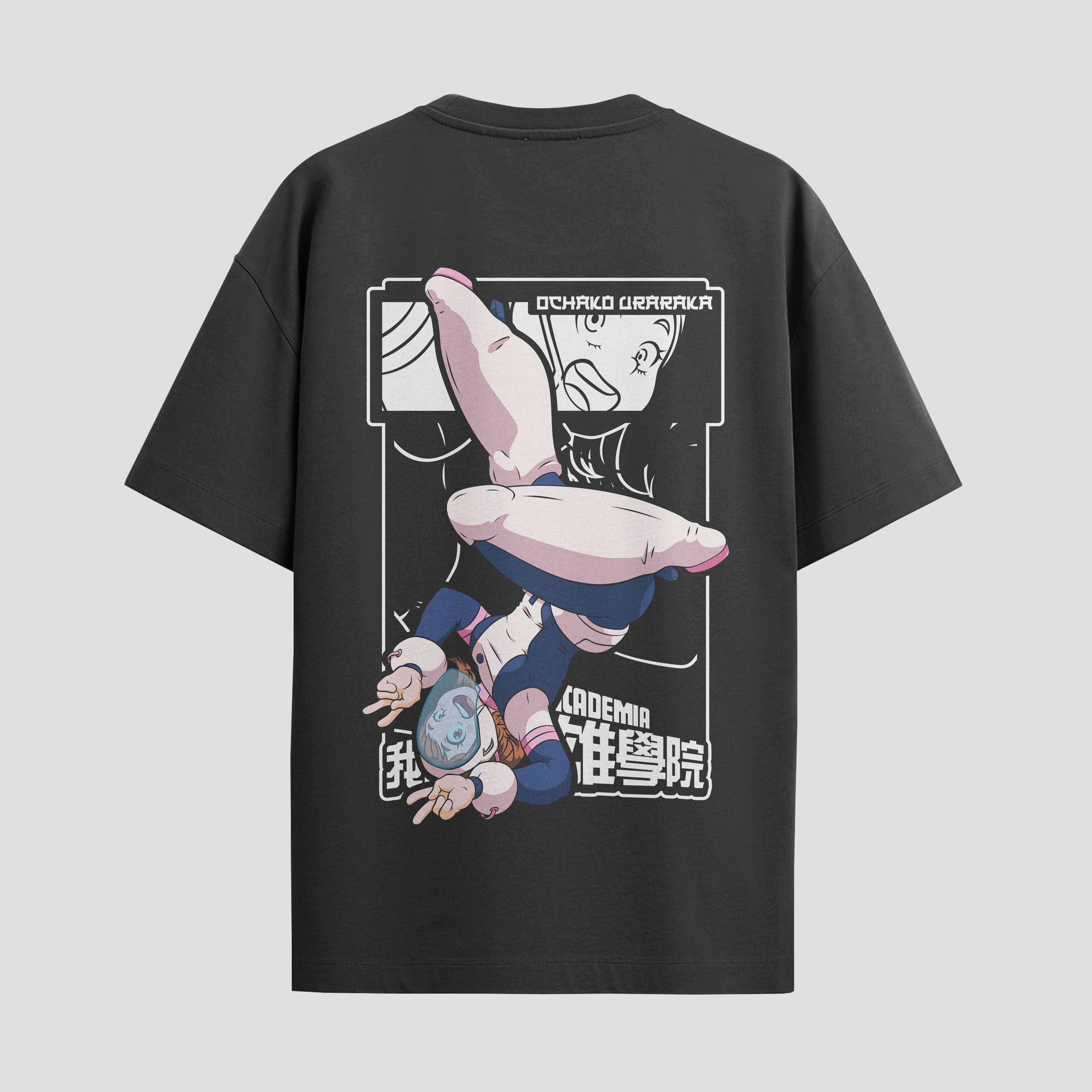 Playera urbana de anime y gaming ExtraLife MX, corte Standard Fit unisex ligero y transpirable en color Deep Black y Pure White, ropa de uso diario para gym y casual.