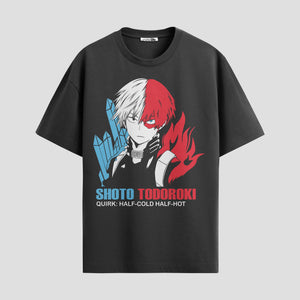 Playera urbana de anime y gaming ExtraLife MX, corte Standard Fit unisex ligero y transpirable en color Deep Black y Pure White, ropa de uso diario para gym y casual.