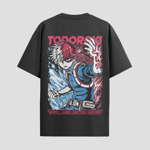 Playera urbana de anime y gaming ExtraLife MX, corte Standard Fit unisex ligero y transpirable en color Deep Black y Pure White, ropa de uso diario para gym y casual.