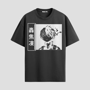 Playera urbana de anime y gaming ExtraLife MX, corte Standard Fit unisex ligero y transpirable en color Deep Black y Pure White, ropa de uso diario para gym y casual.