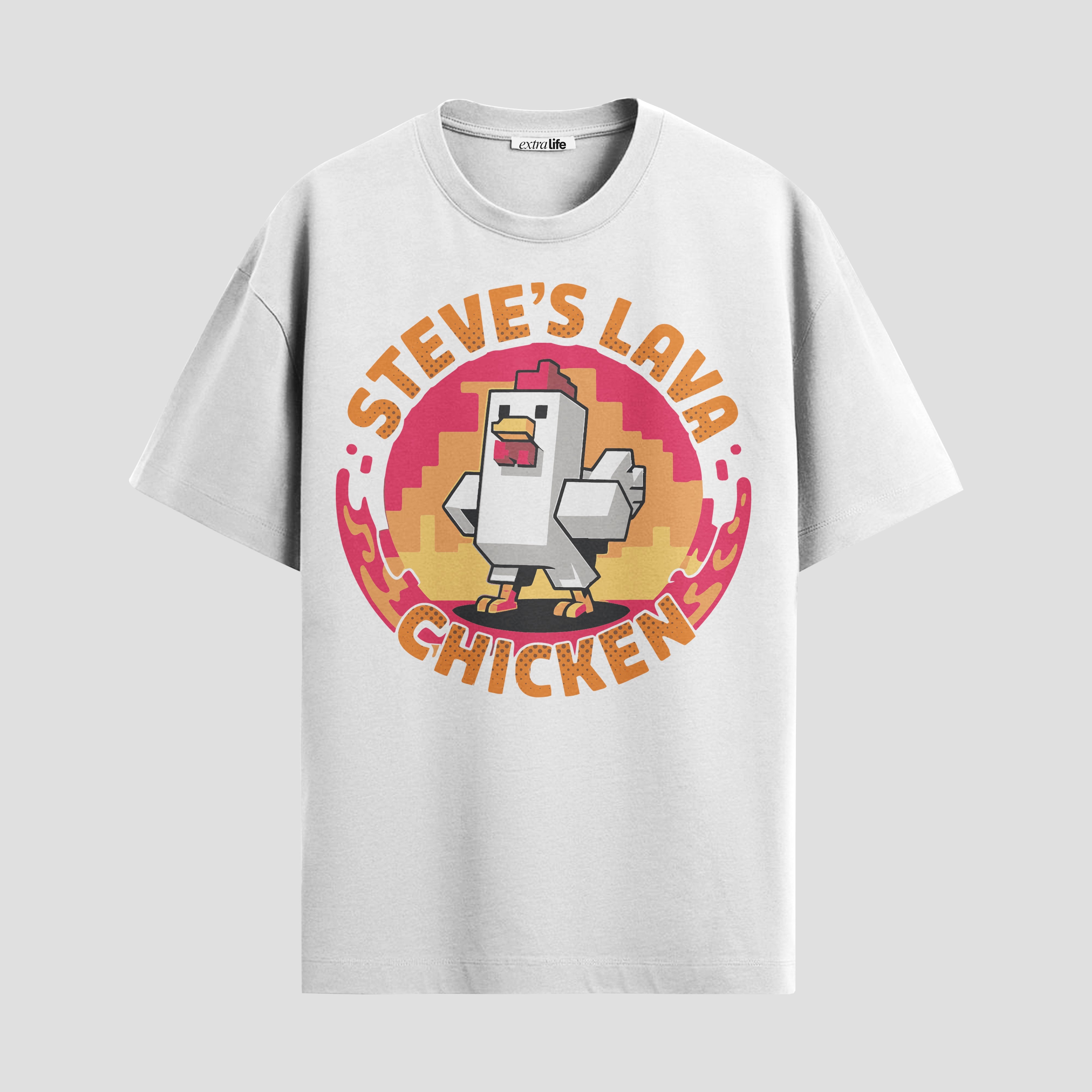Playera urbana de anime y gaming ExtraLife MX, corte Standard Fit unisex ligero y transpirable en color Deep Black y Pure White, ropa de uso diario para gym y casual.