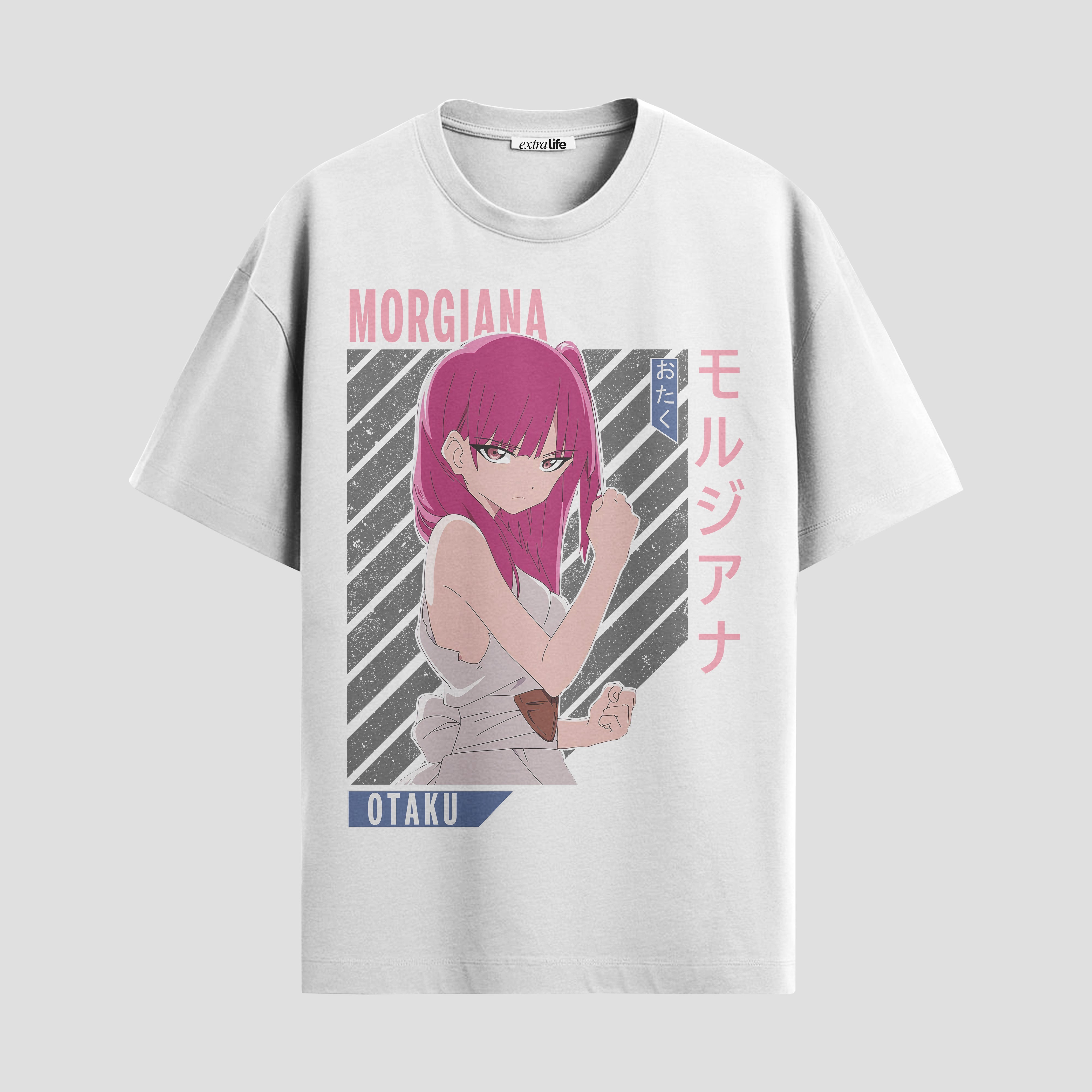 Playera urbana de anime y gaming ExtraLife MX, corte Standard Fit unisex ligero y transpirable en color Deep Black y Pure White, ropa de uso diario para gym y casual.