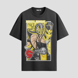 Playera urbana de anime y gaming ExtraLife MX, corte Standard Fit unisex ligero y transpirable en color Deep Black y Pure White, ropa de uso diario para gym y casual.