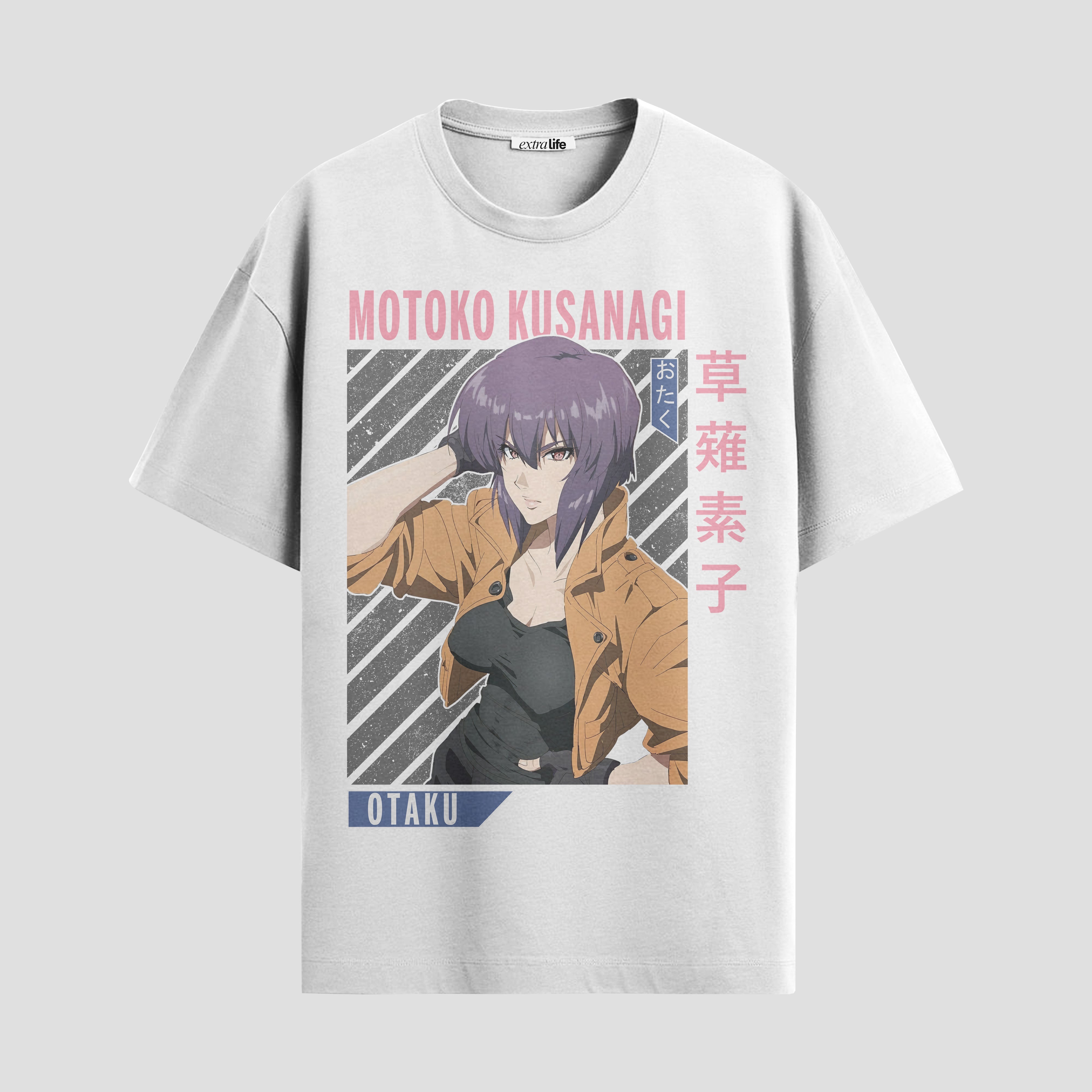 Playera urbana de anime y gaming ExtraLife MX, corte Standard Fit unisex ligero y transpirable en color Deep Black y Pure White, ropa de uso diario para gym y casual.