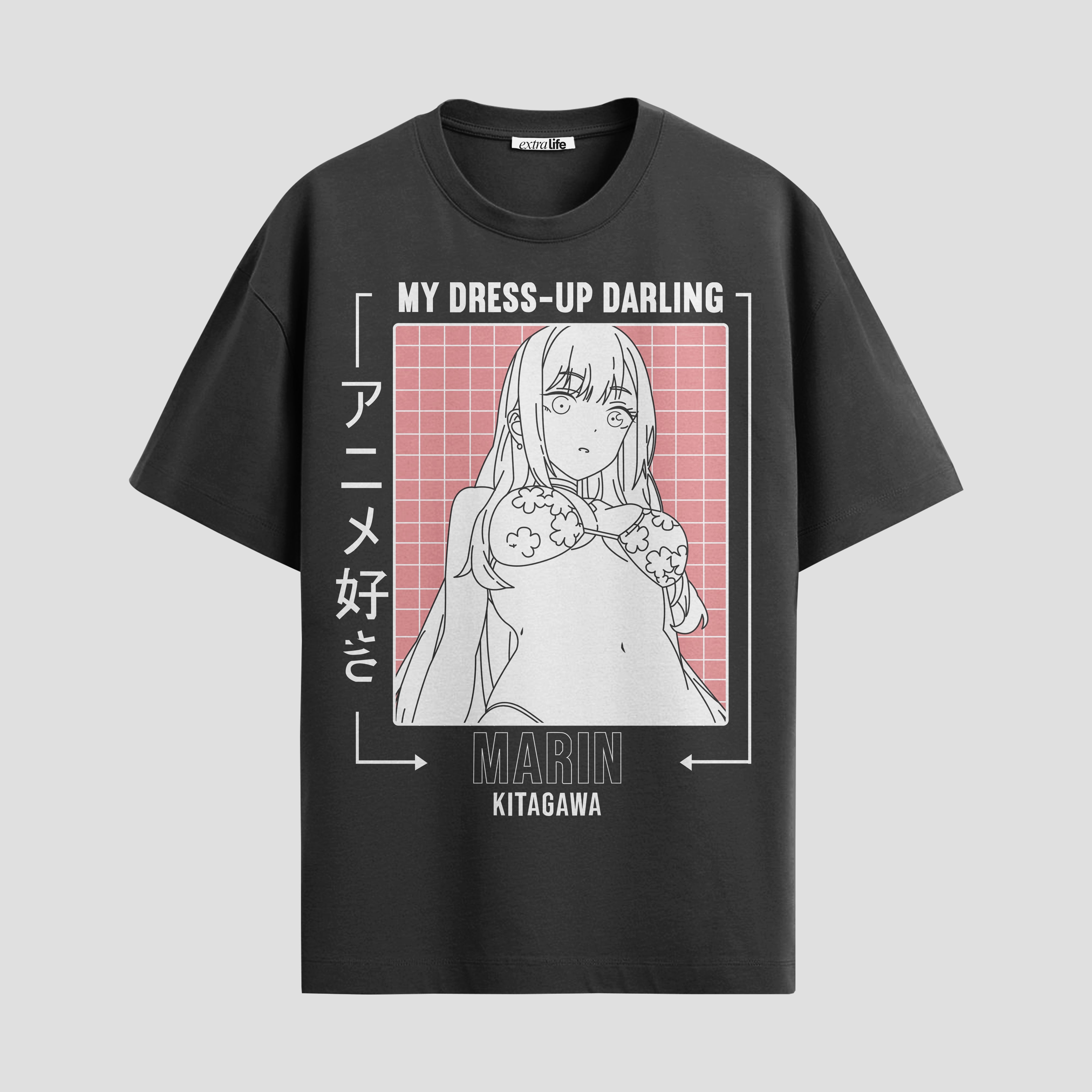 Playera urbana de anime y gaming ExtraLife MX, corte Standard Fit unisex ligero y transpirable en color Deep Black y Pure White, ropa de uso diario para gym y casual.
